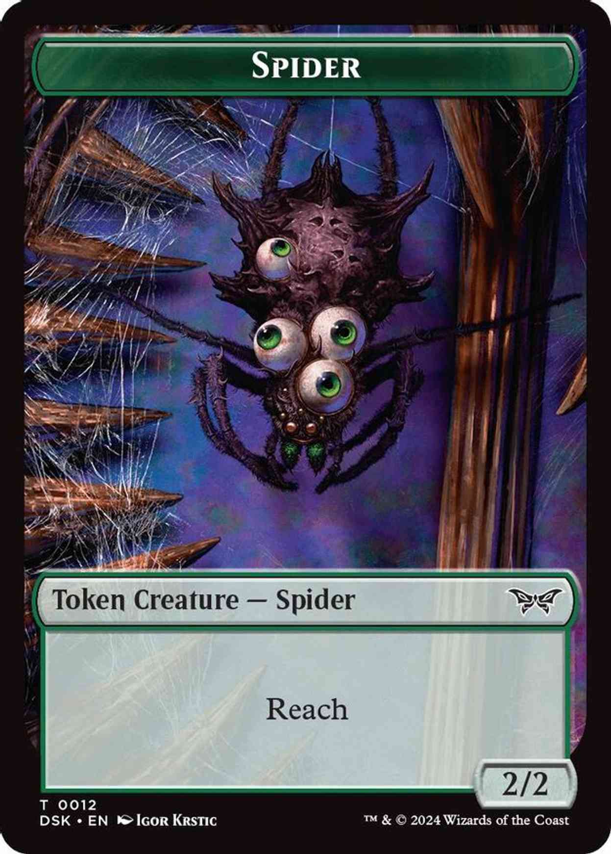 Spider Token magic card front