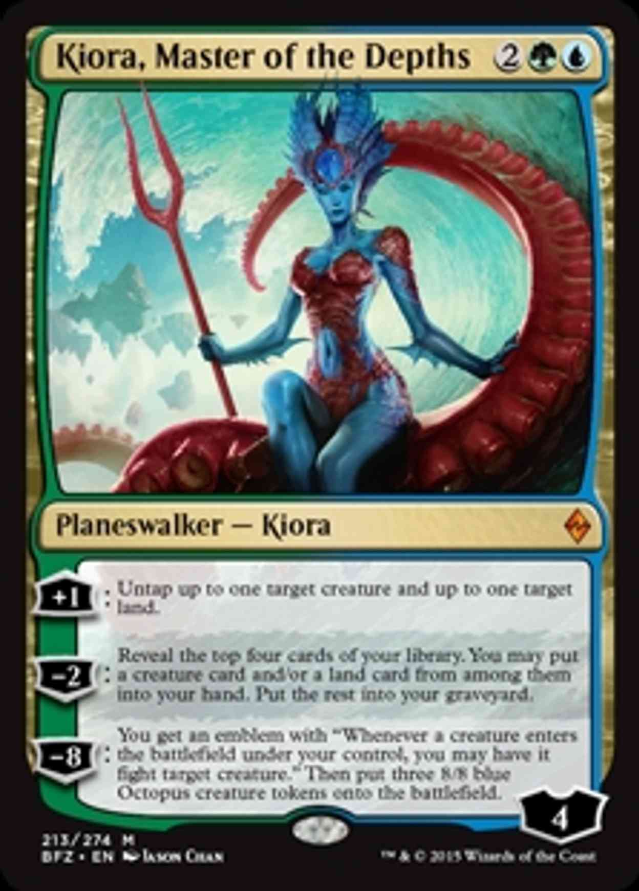 Kiora, Master of the Depths magic card front