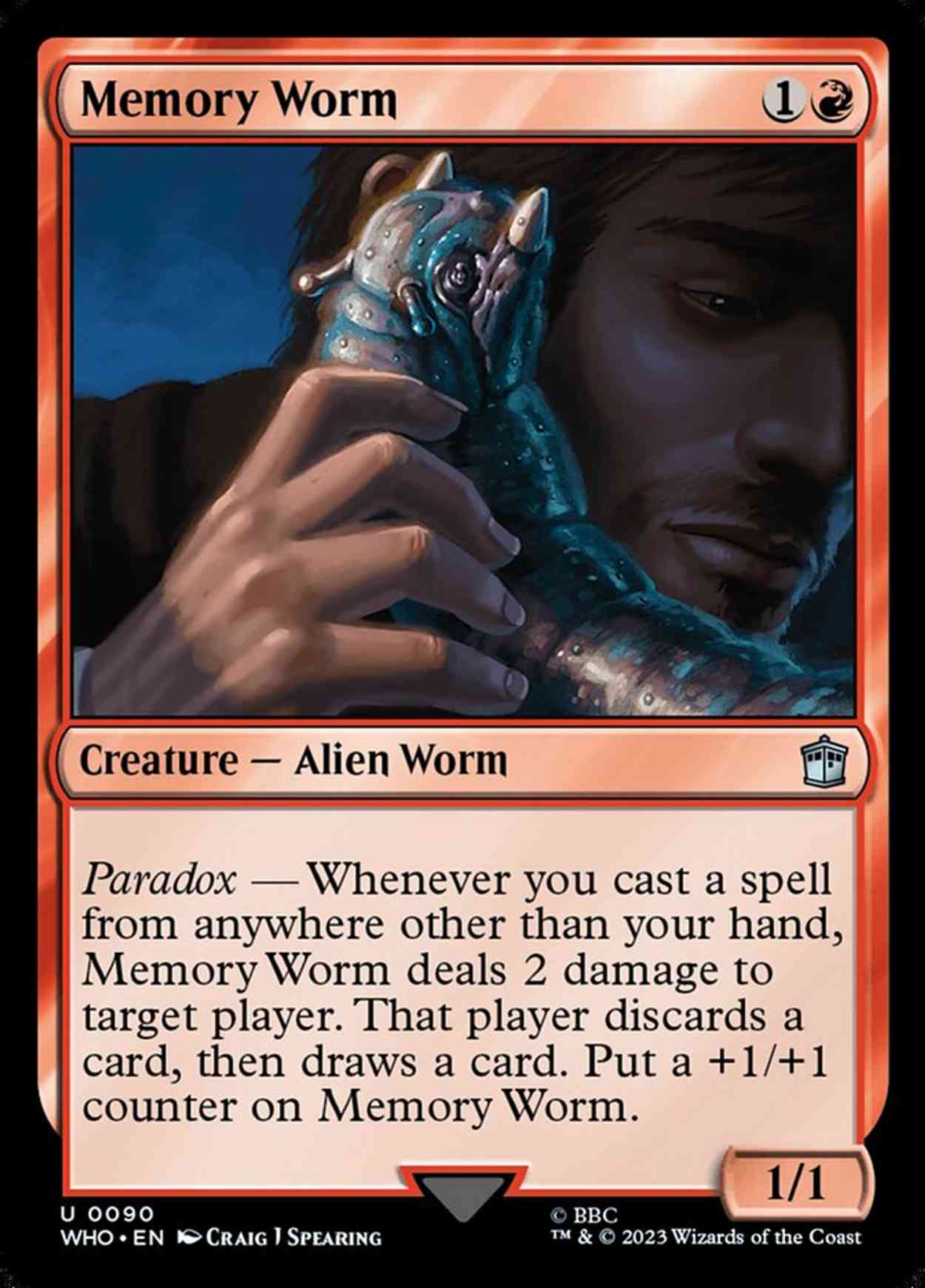 Memory Worm magic card front