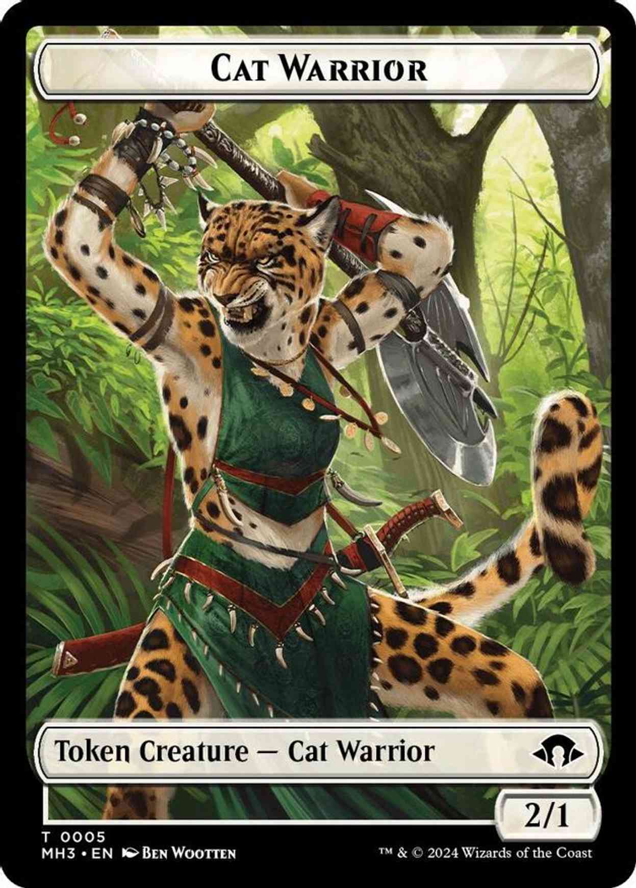 Cat Warrior // Energy Reserve Double-Sided Token magic card front