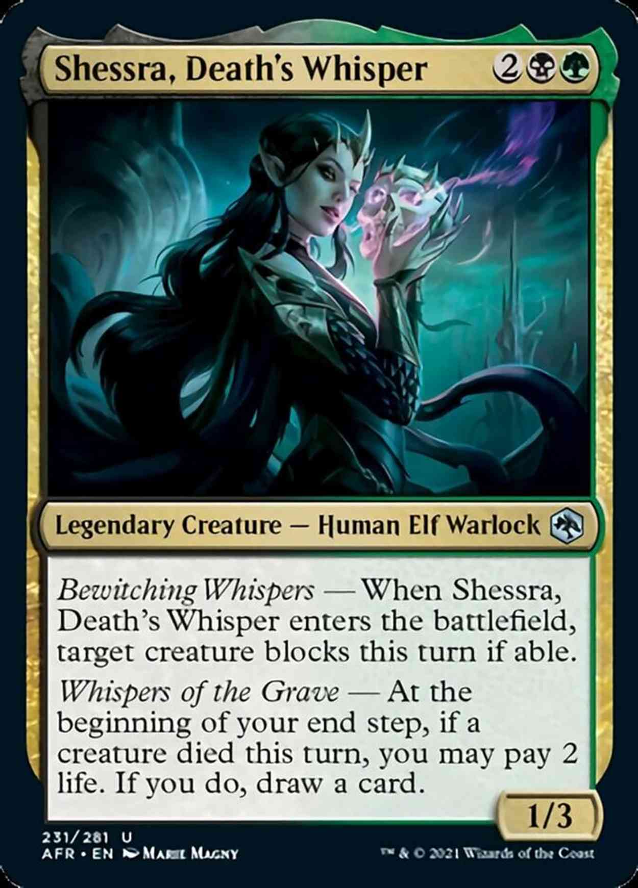 Shessra, Death's Whisper magic card front