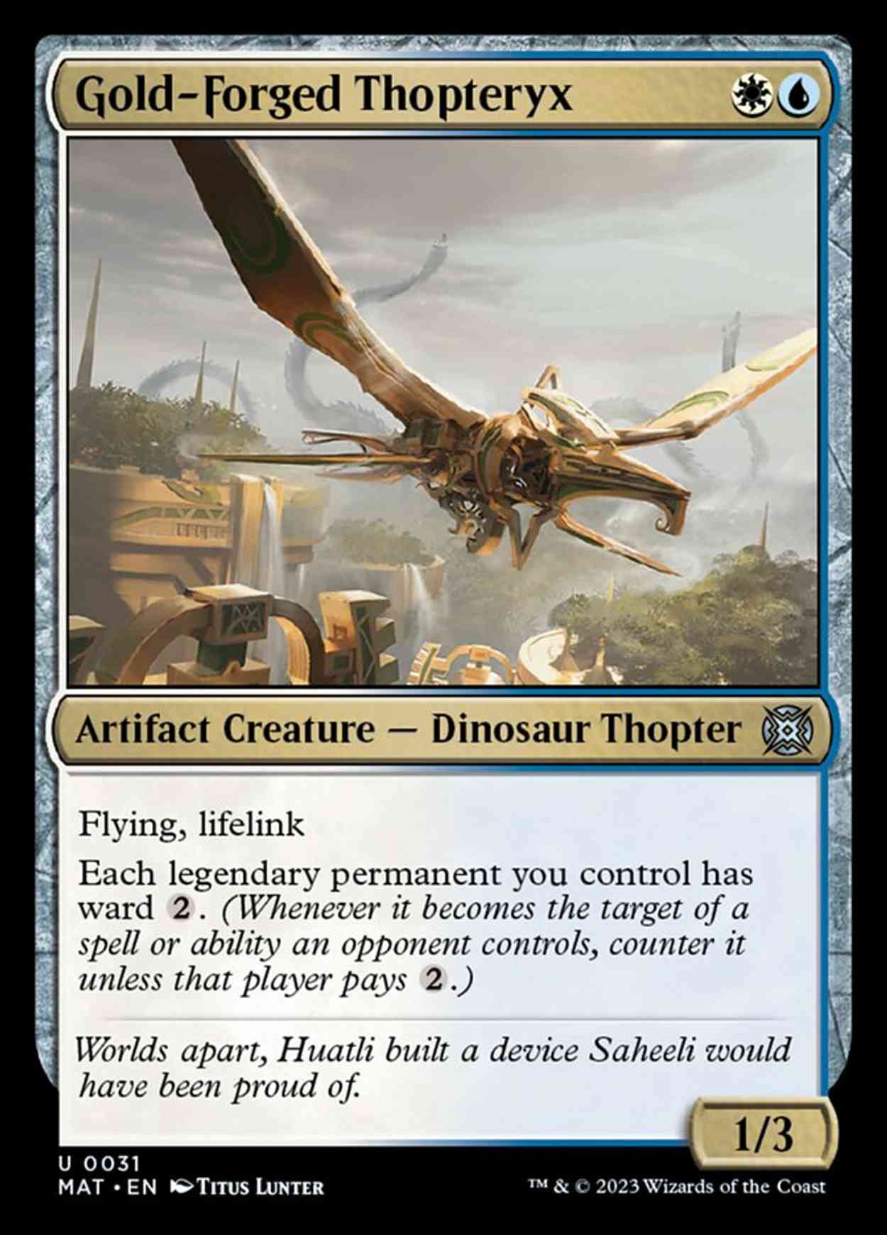 Gold-Forged Thopteryx magic card front