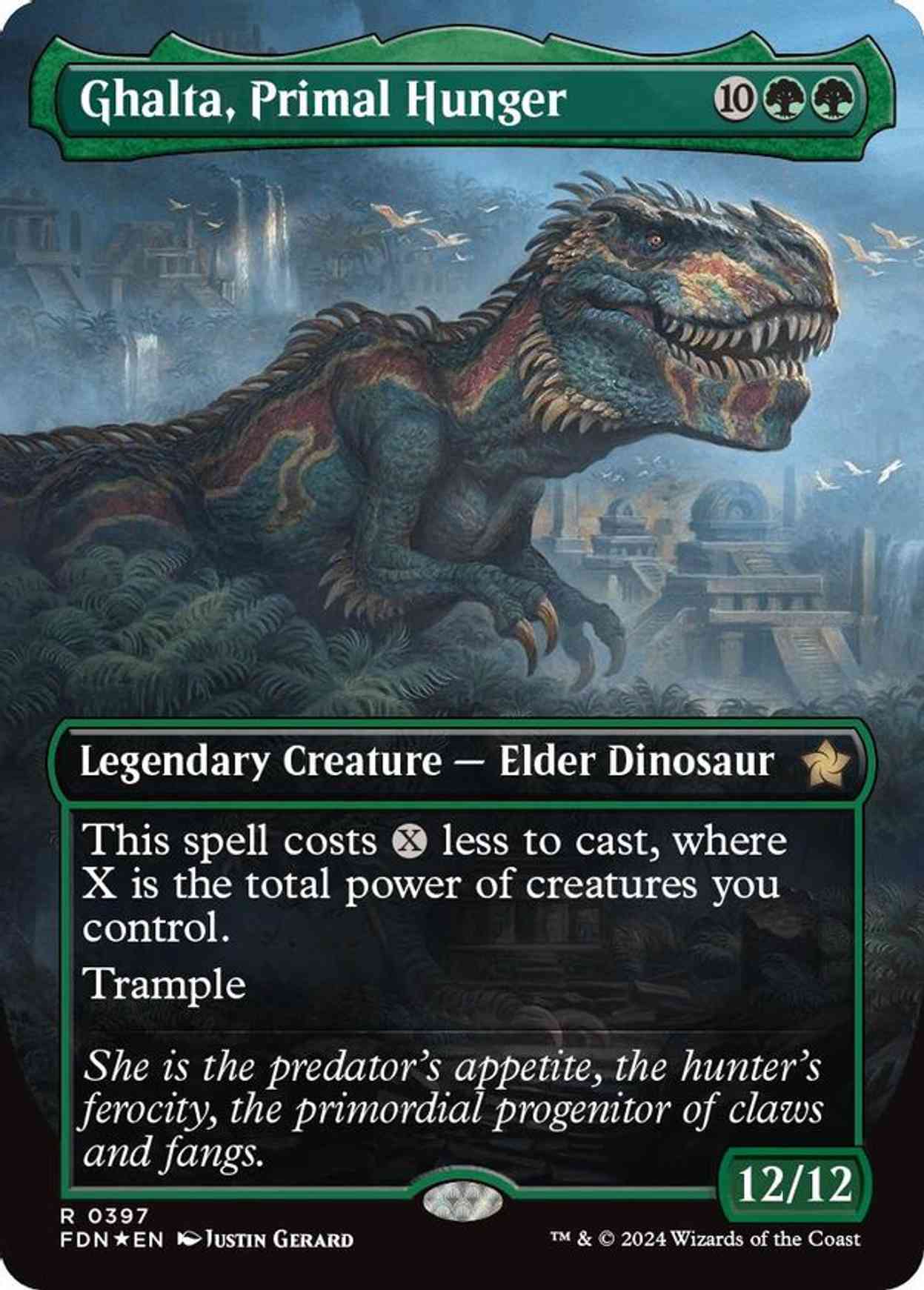 Ghalta, Primal Hunger (Borderless) (Mana Foil) magic card front