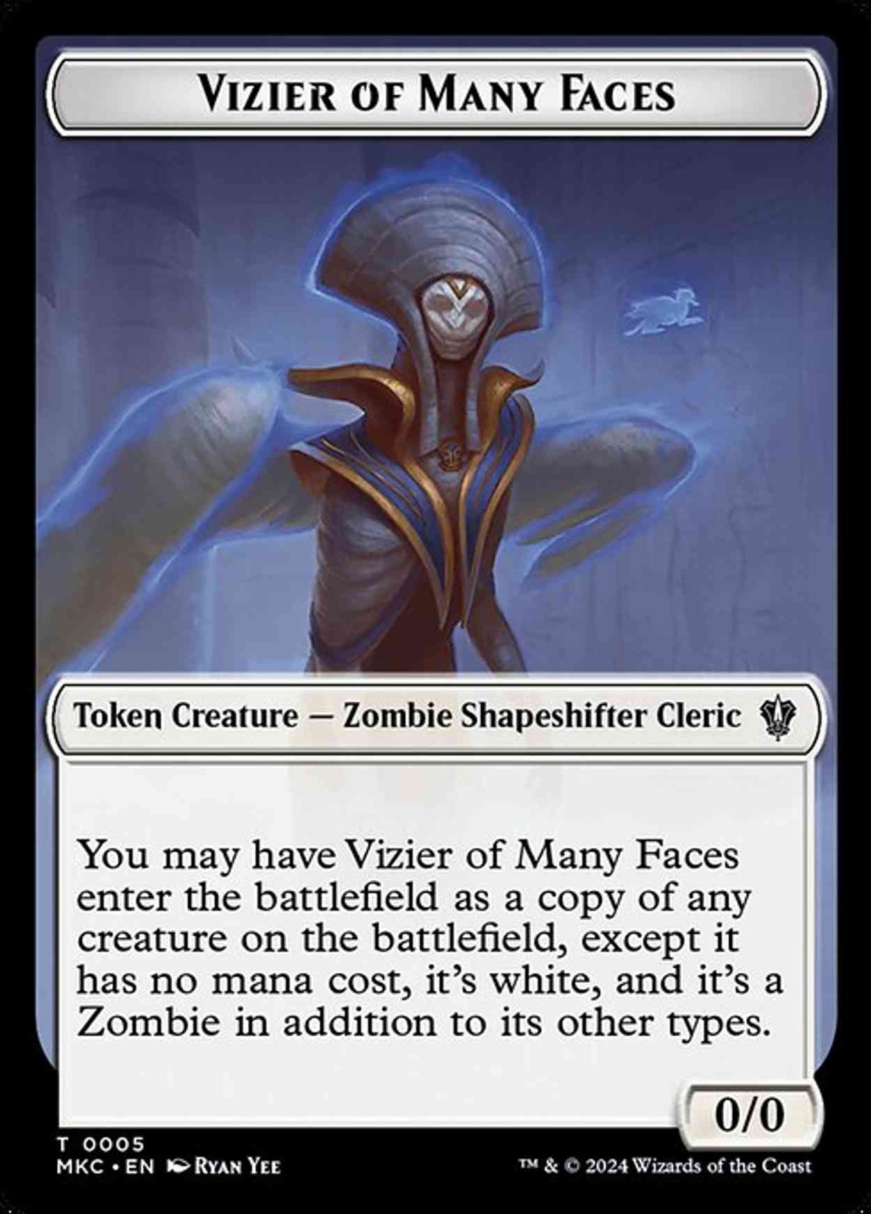 Vizier of Many Faces // Zombie Double-Sided Token magic card front