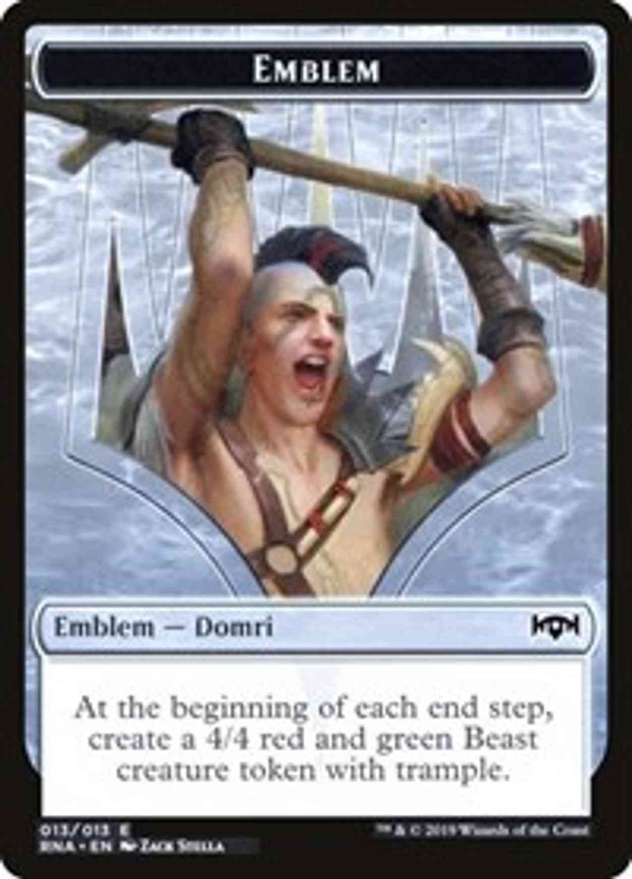 Emblem - Domri, Chaos Bringer magic card front