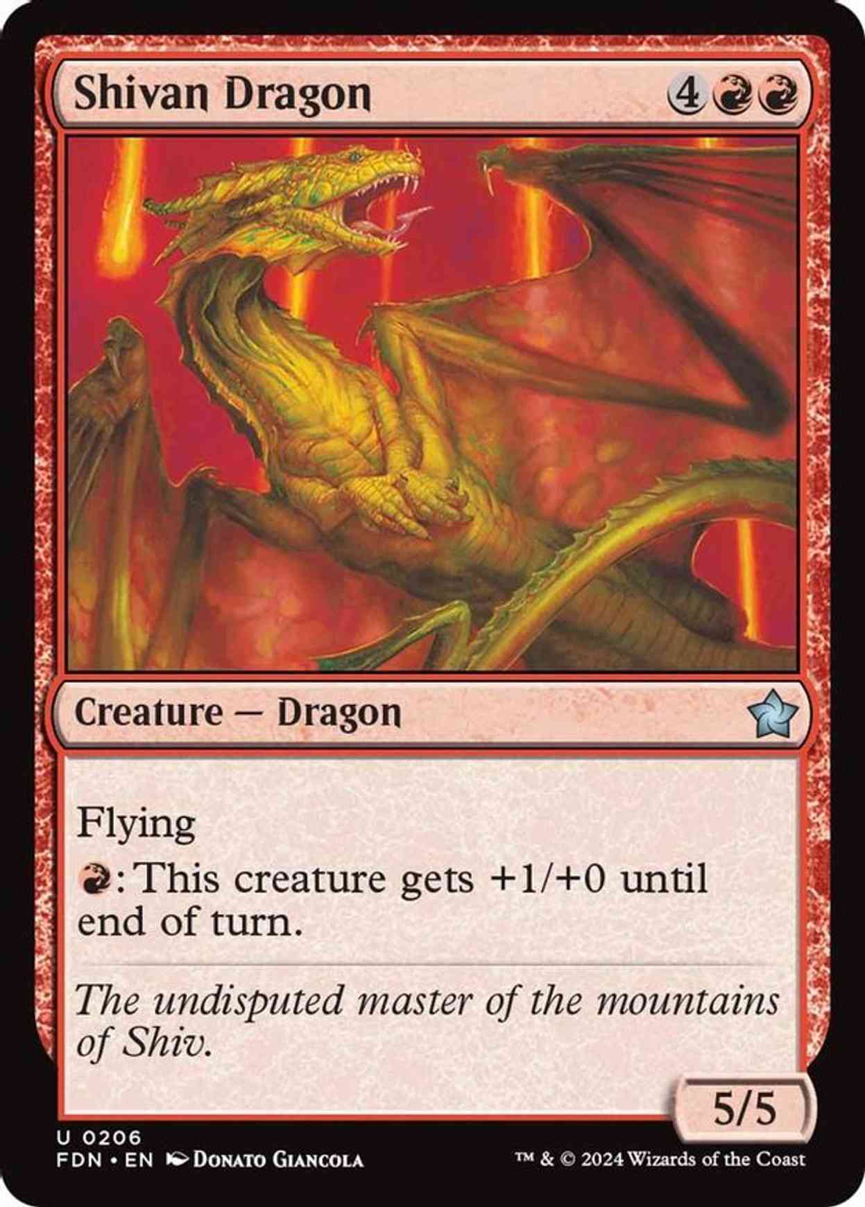 Shivan Dragon magic card front