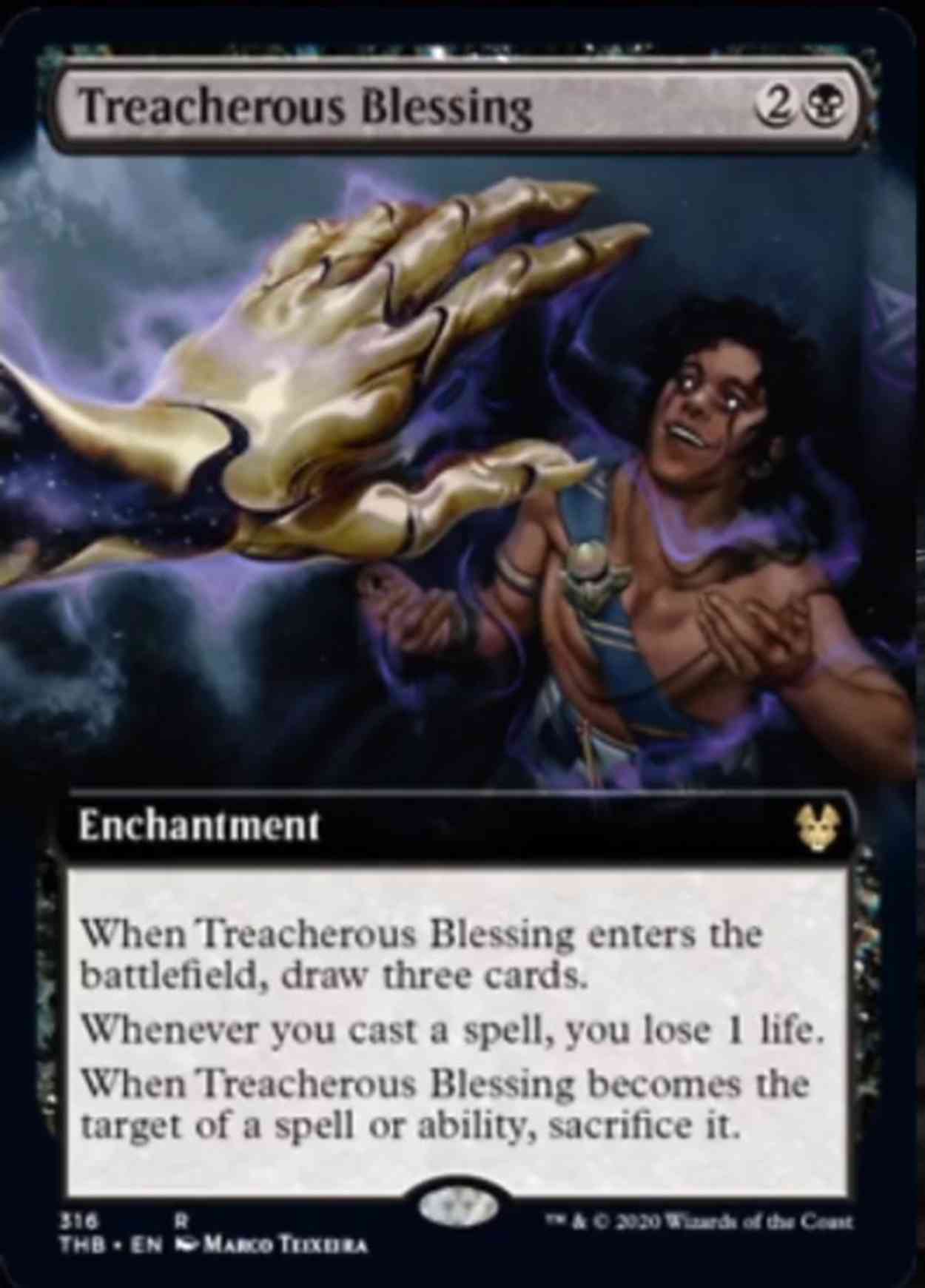 Treacherous Blessing (Extended Art) magic card front