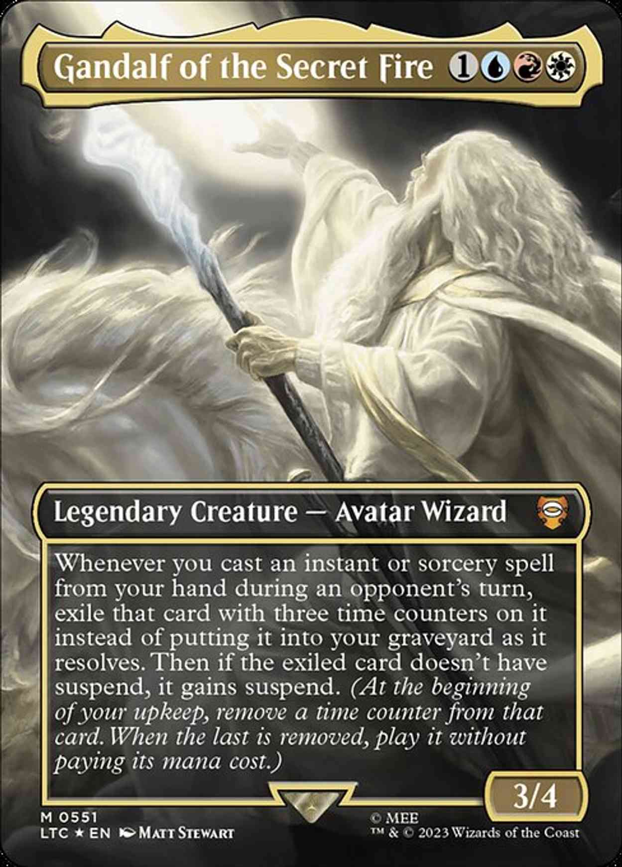 Gandalf of the Secret Fire (Borderless) (Surge Foil) magic card front