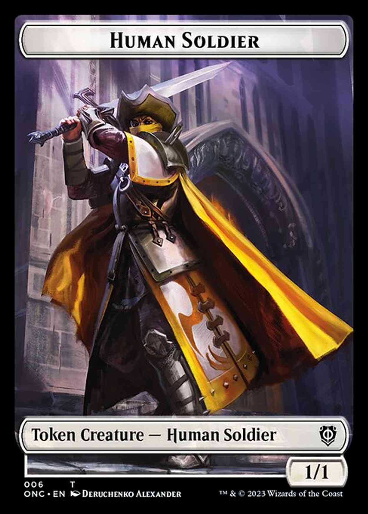 Human Soldier // Elephant Double-sided Token magic card front