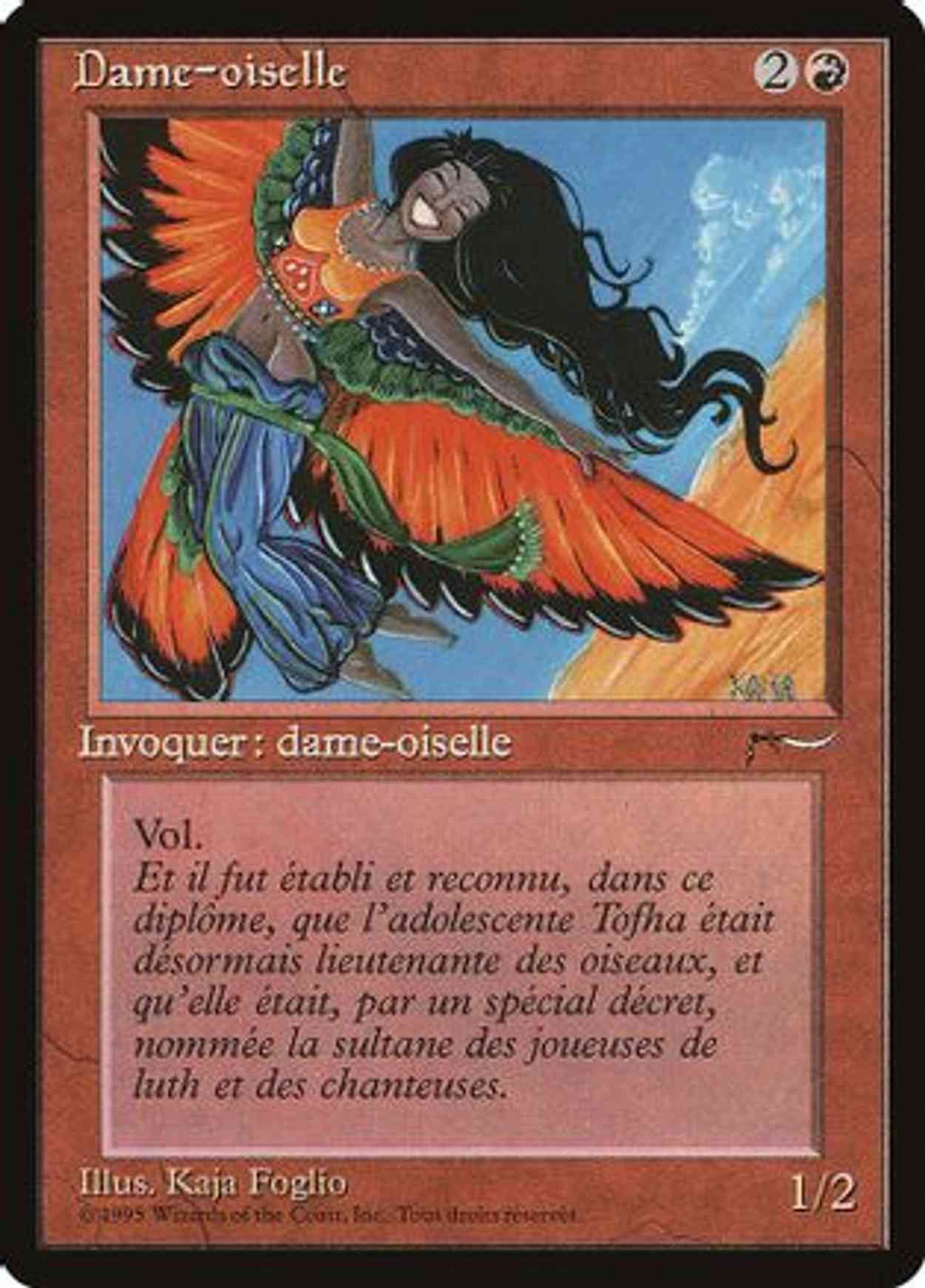 Bird Maiden (French) - "Dame-oiselle" magic card front