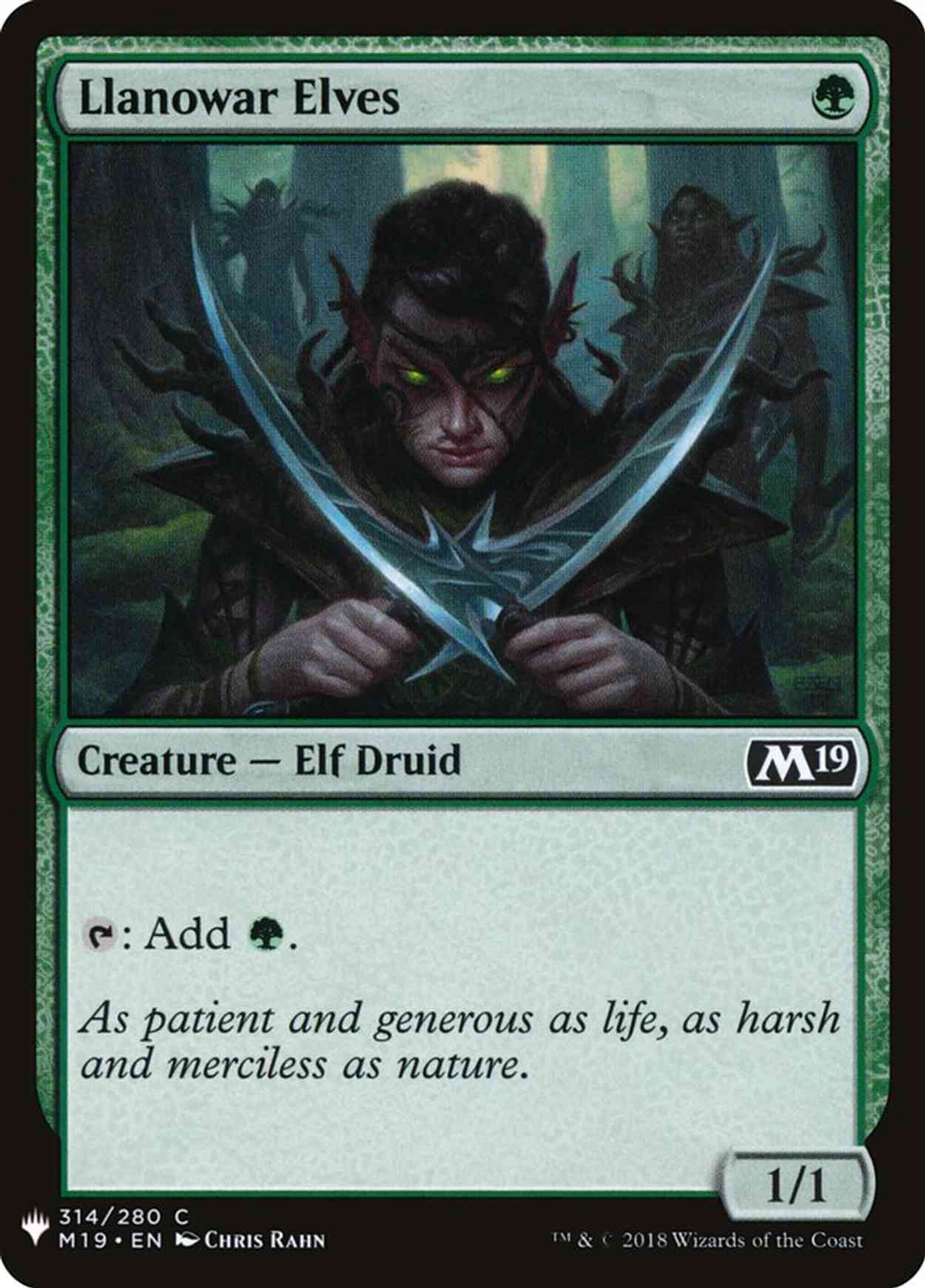 Llanowar Elves magic card front