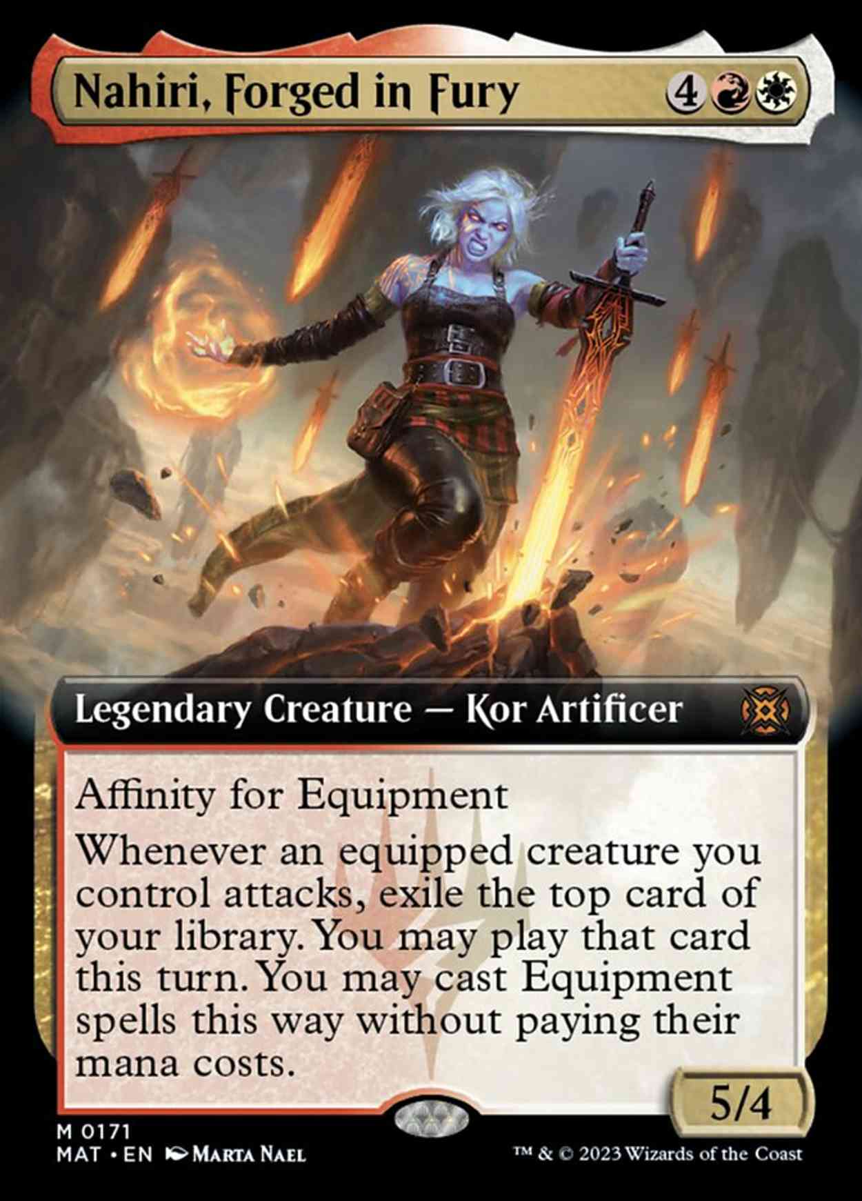 Nahiri, Forged in Fury (Extended Art) magic card front