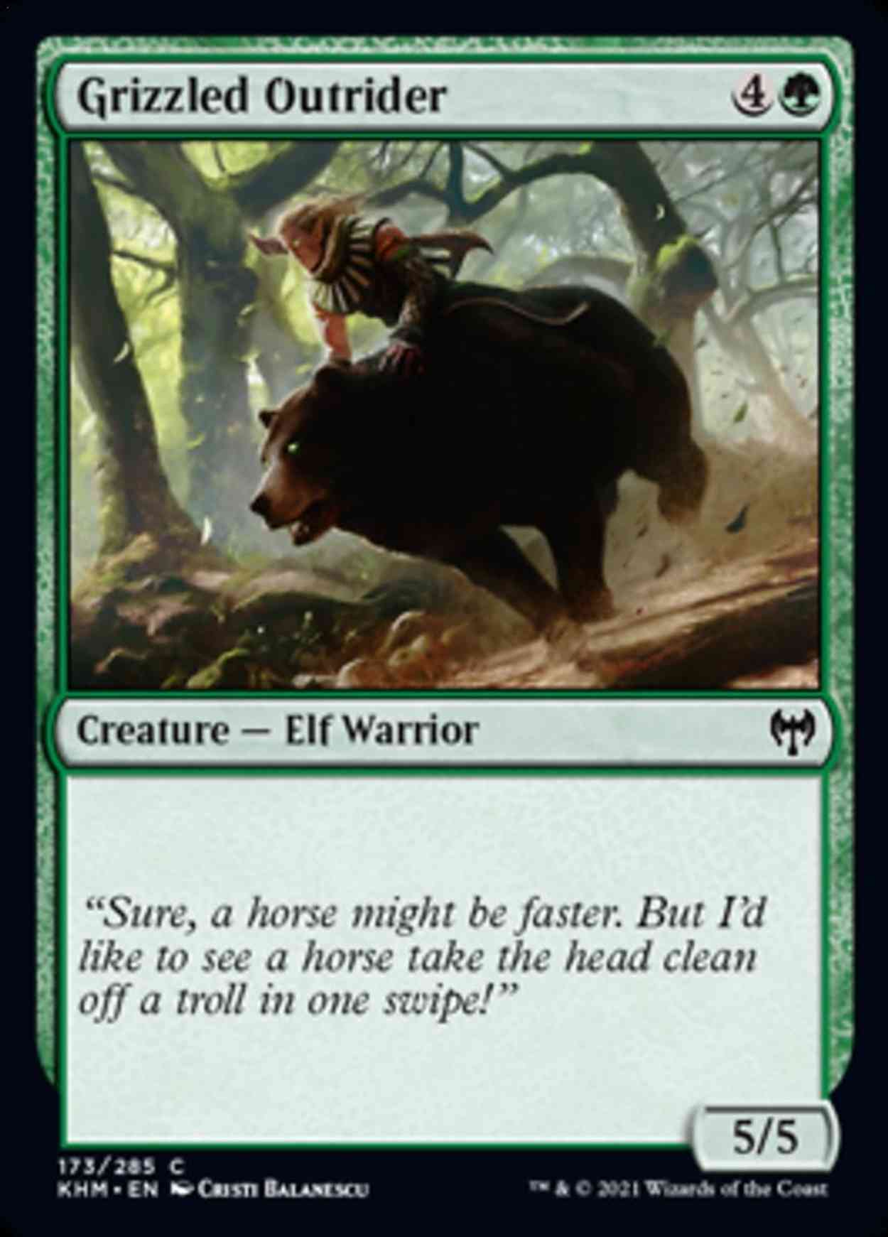 Grizzled Outrider magic card front