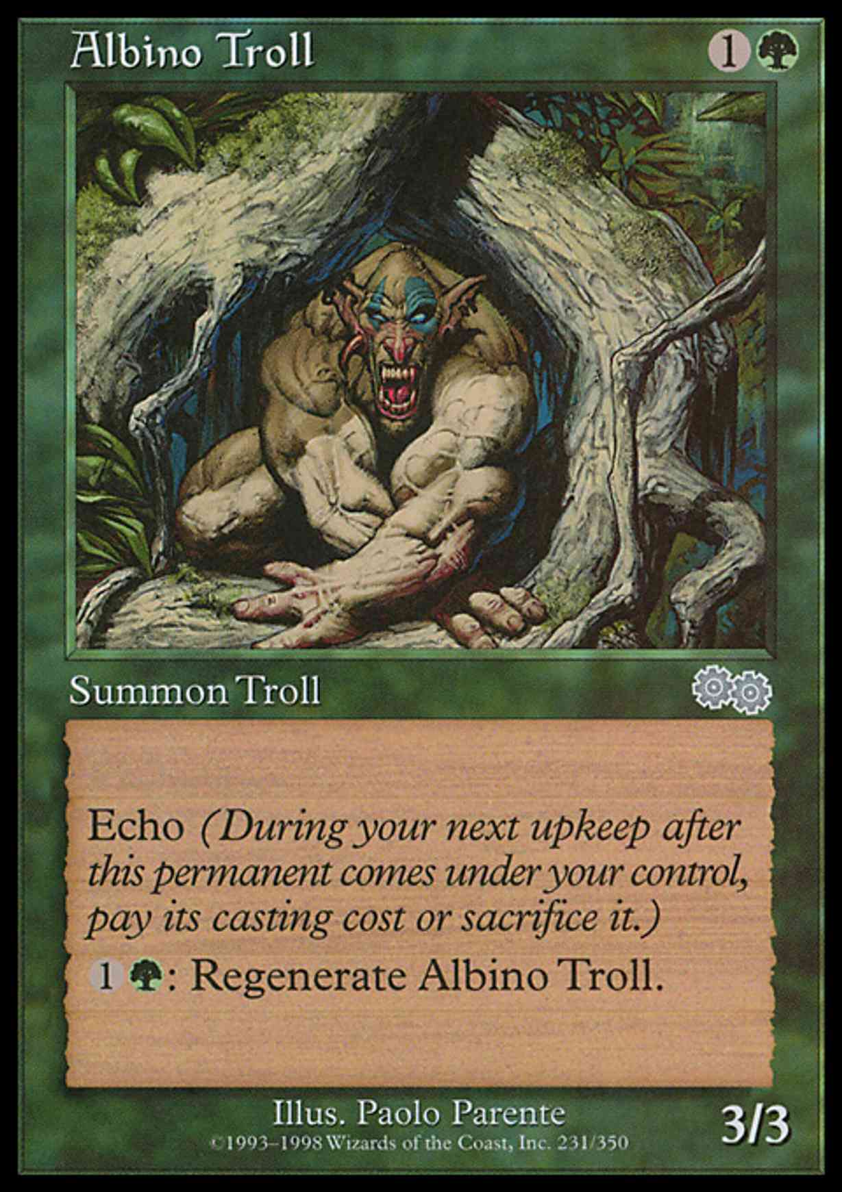 Albino Troll magic card front