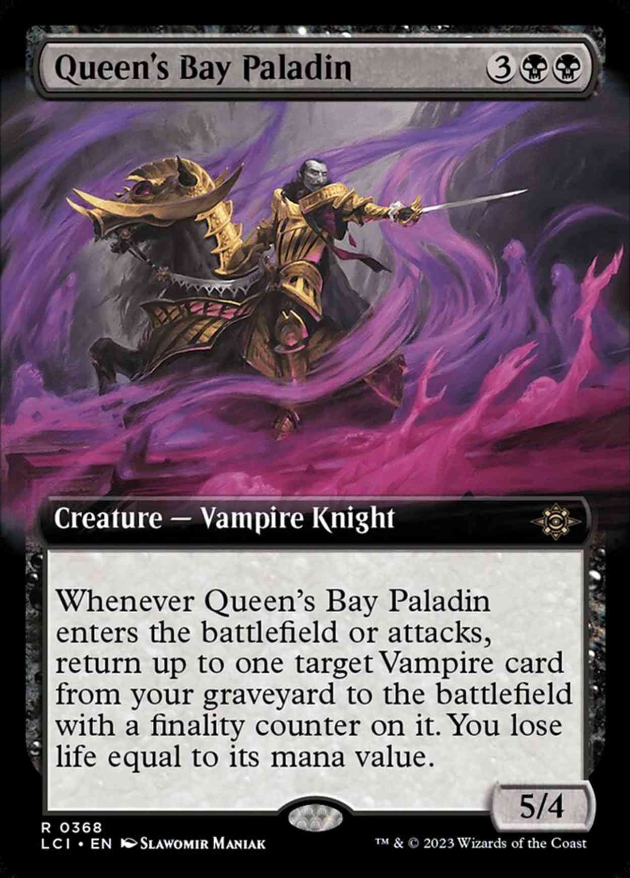 Queen's Bay Paladin (Extended Art) magic card front