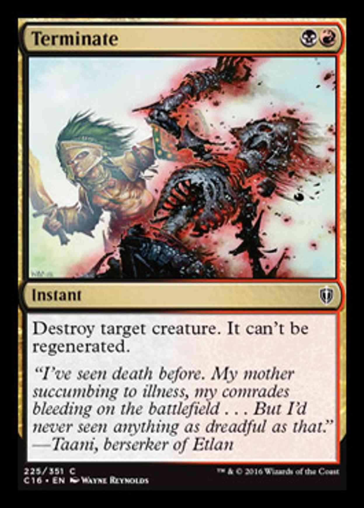 Terminate magic card front