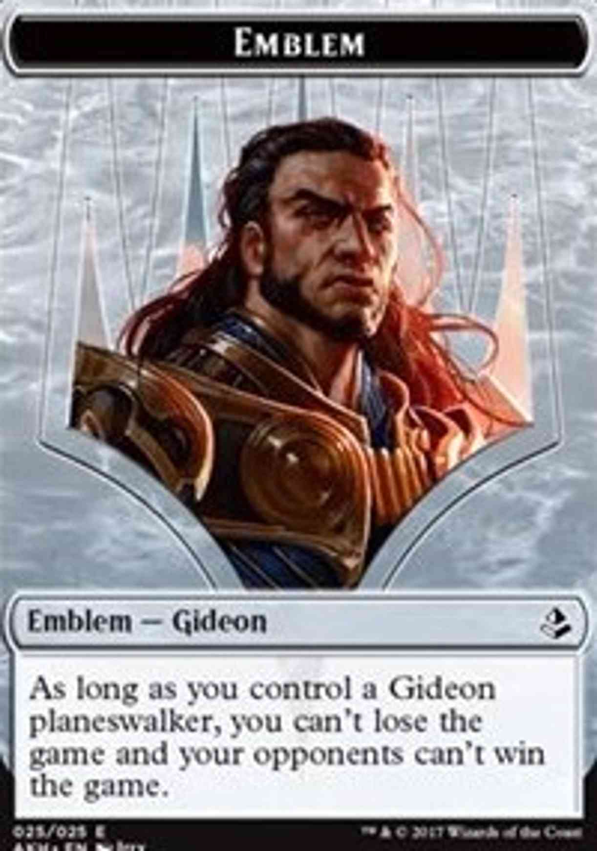 Emblem - Gideon of the Trials // Zombie Token magic card front