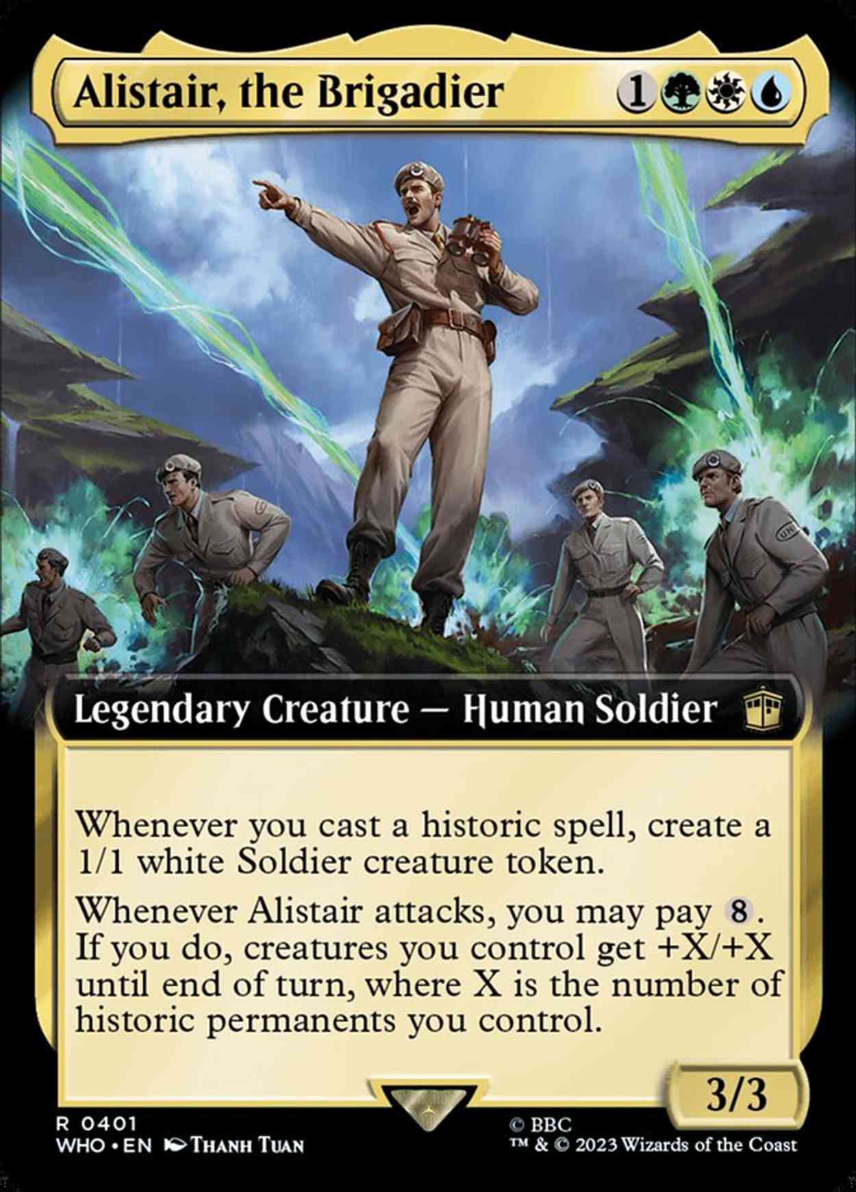 Alistair, the Brigadier (Extended Art) magic card front