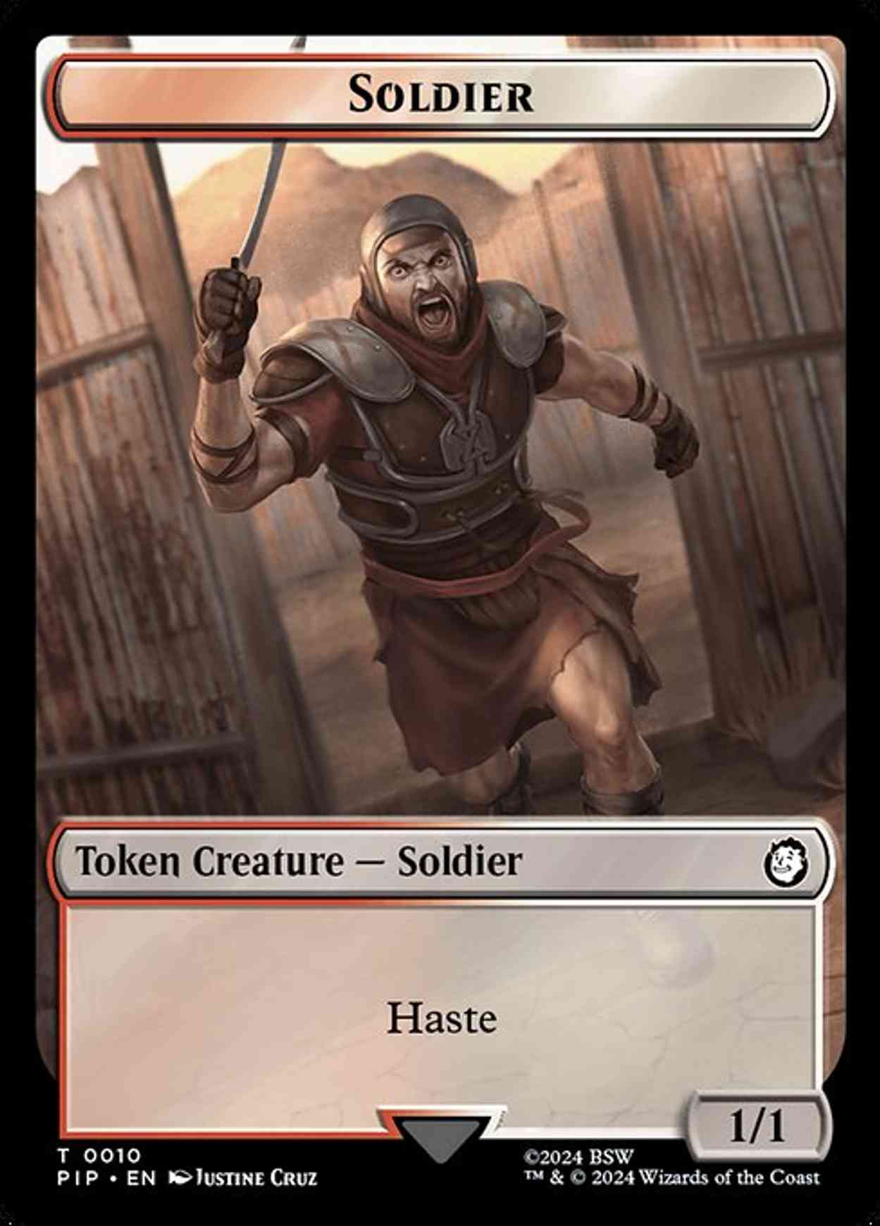 Soldier (0010) // Warrior Double-Sided Token magic card front