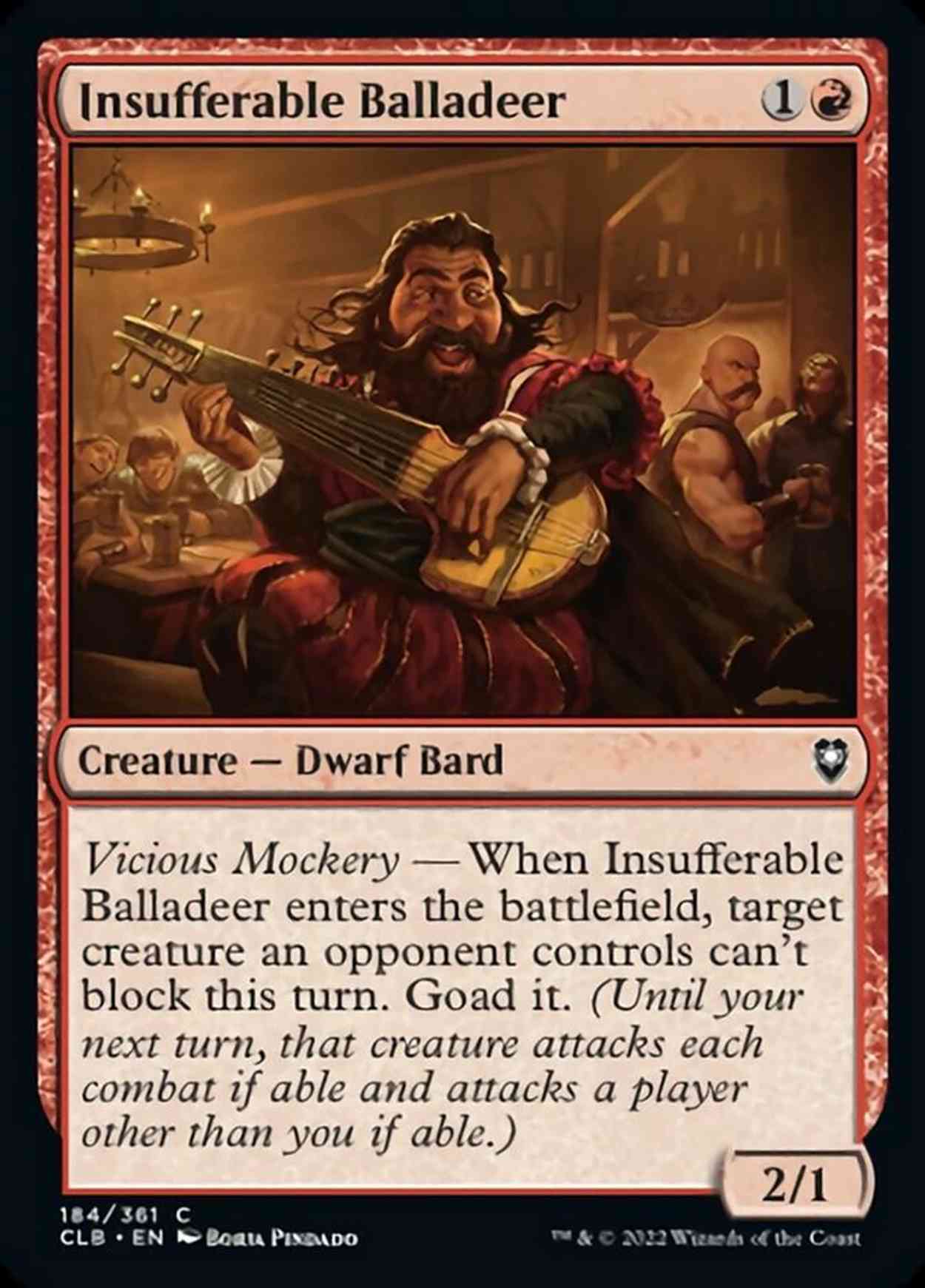 Insufferable Balladeer magic card front