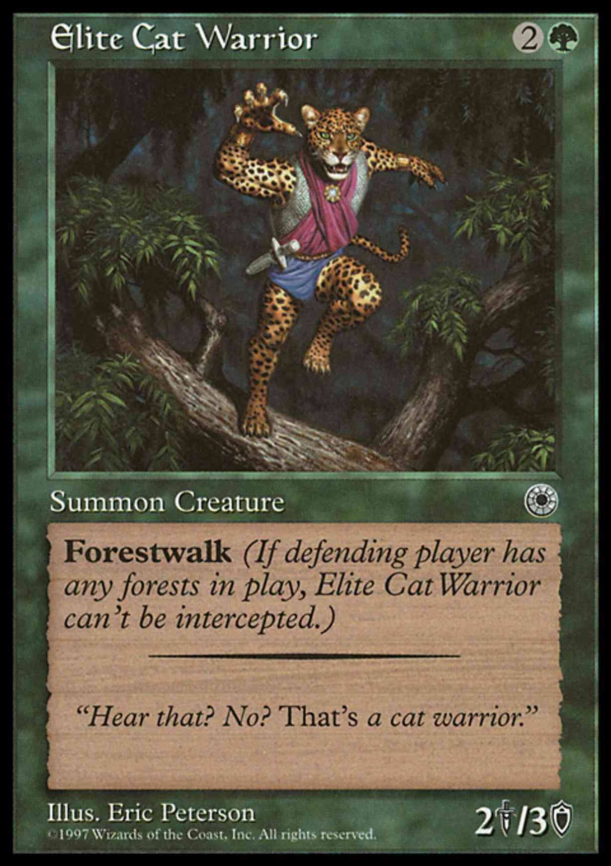 Elite Cat Warrior (Flavor Text) magic card front