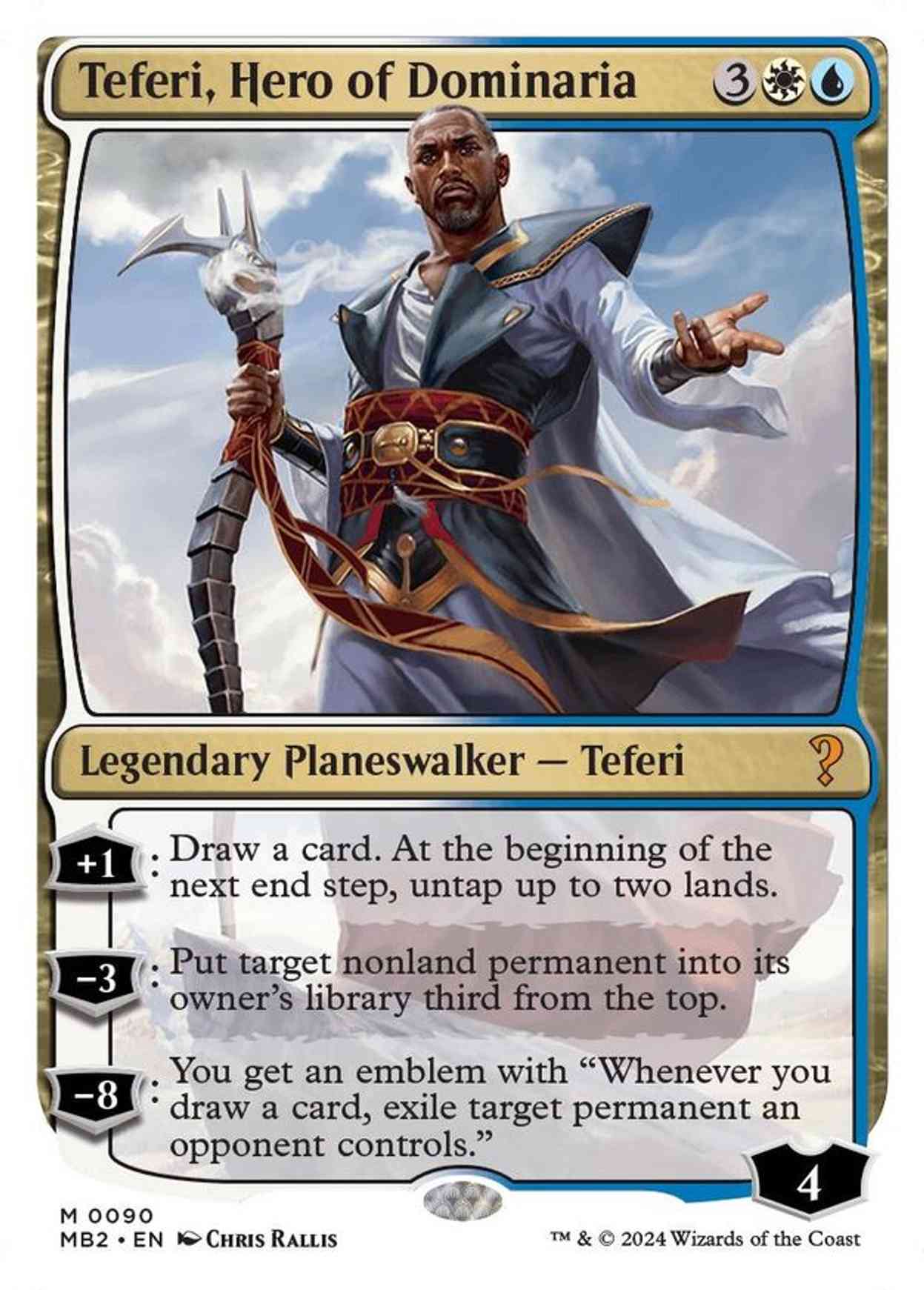 Teferi, Hero of Dominaria (White Border) magic card front