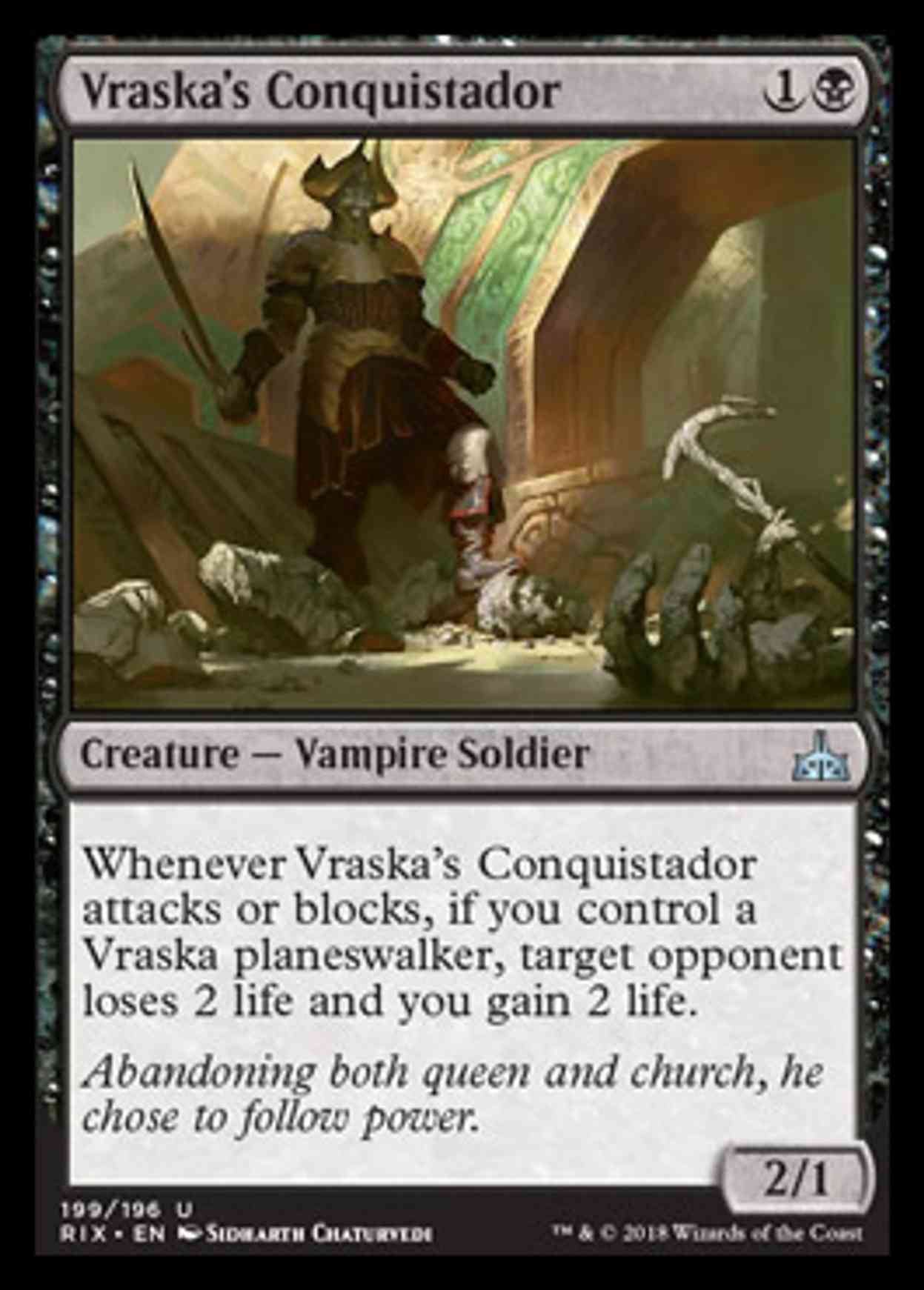 Vraska's Conquistador magic card front