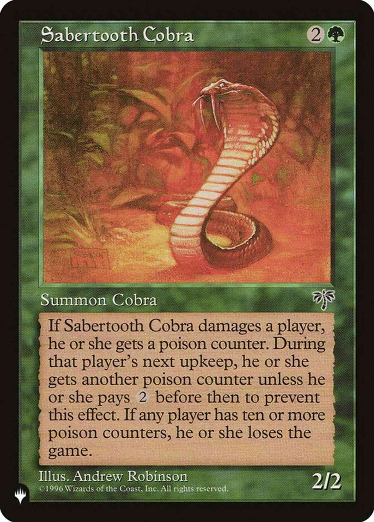Sabertooth Cobra magic card front