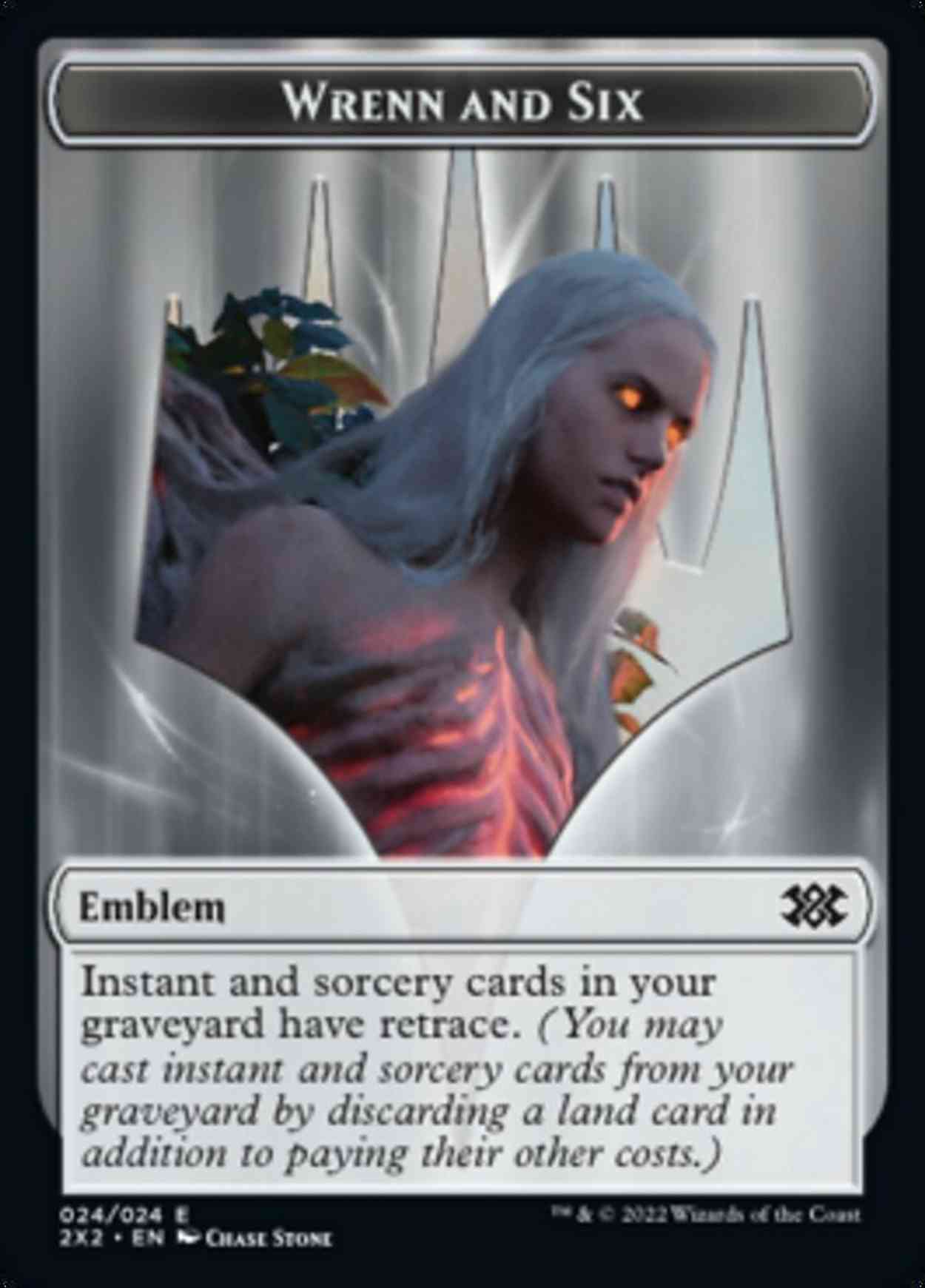 Emblem - Wrenn and Six // Spirit (008) Double-sided Token magic card front