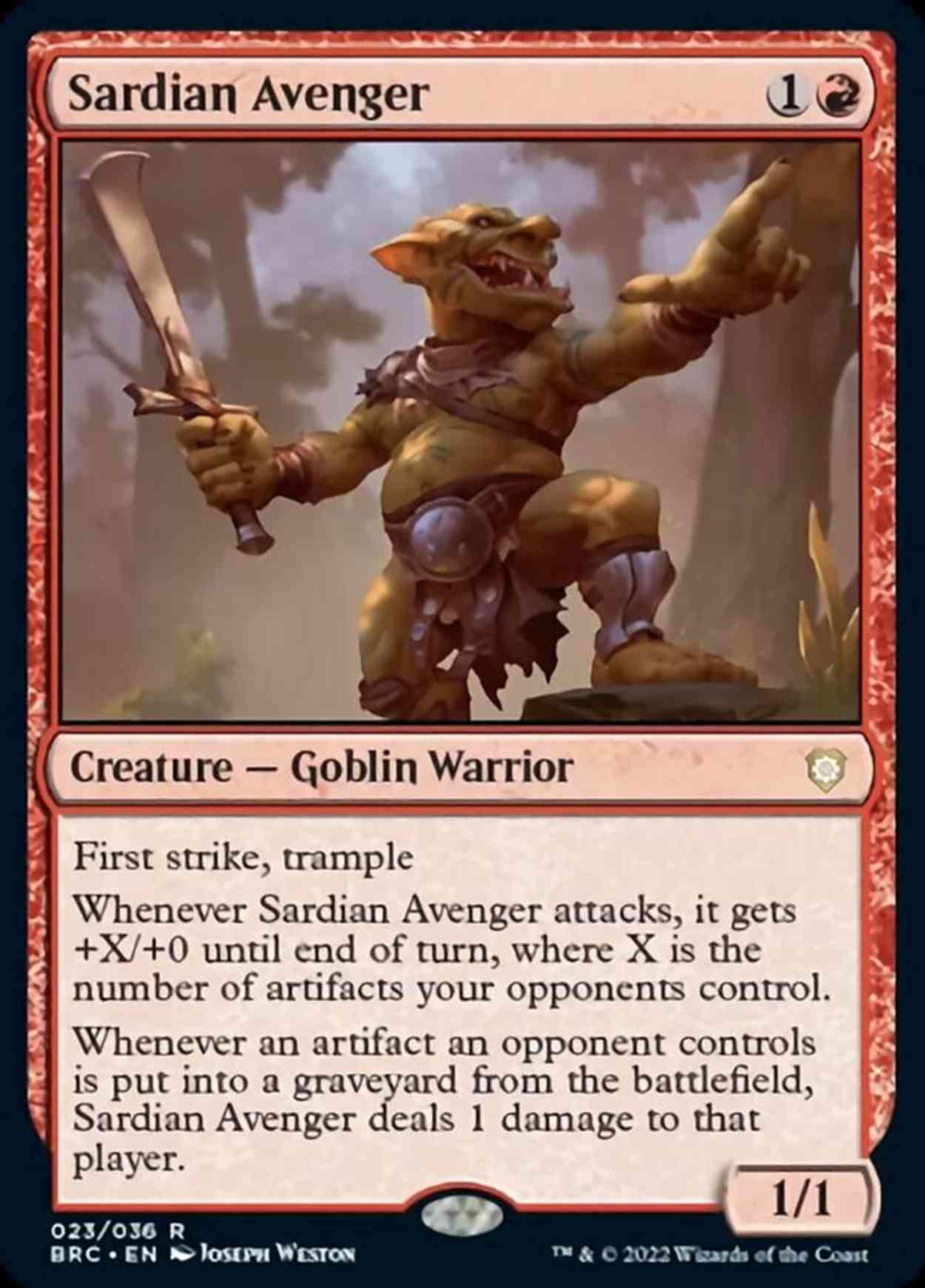 Sardian Avenger magic card front