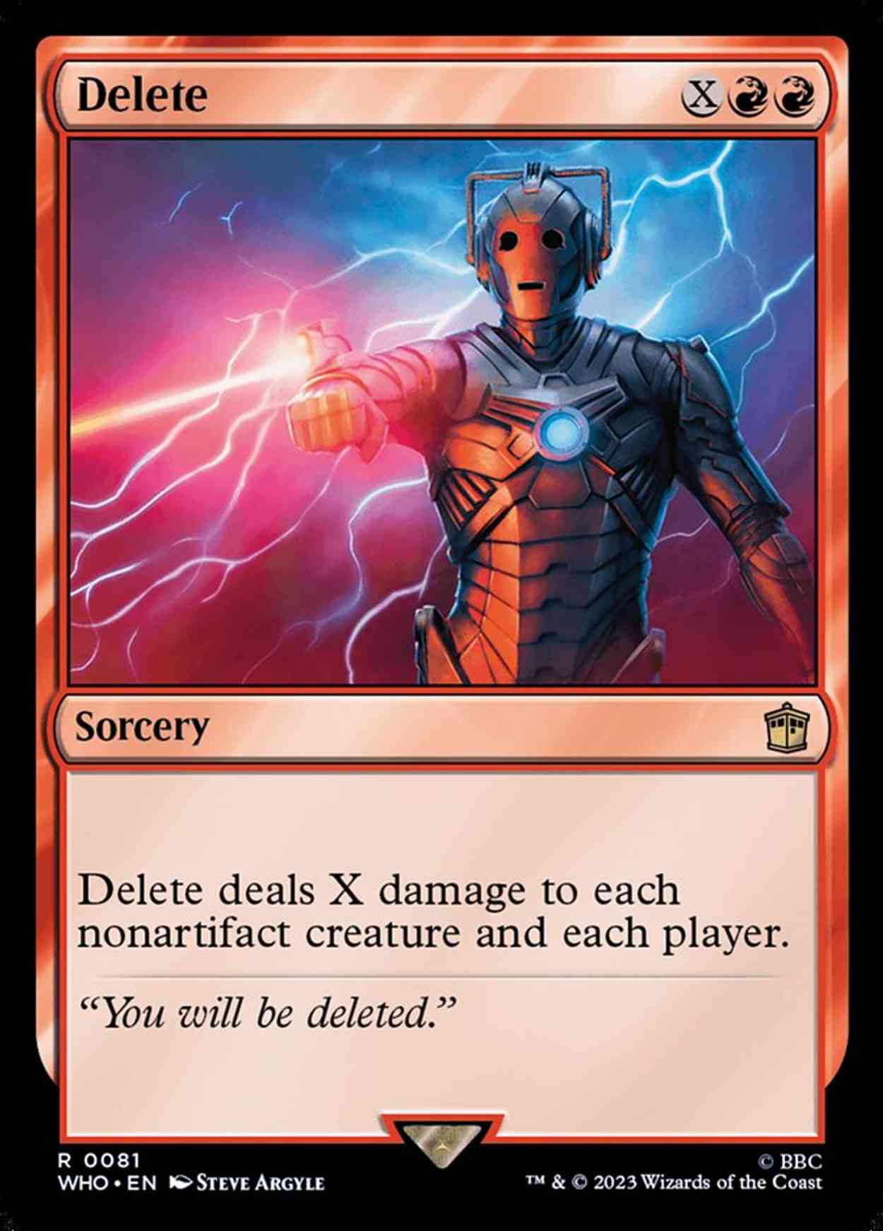 Delete magic card front