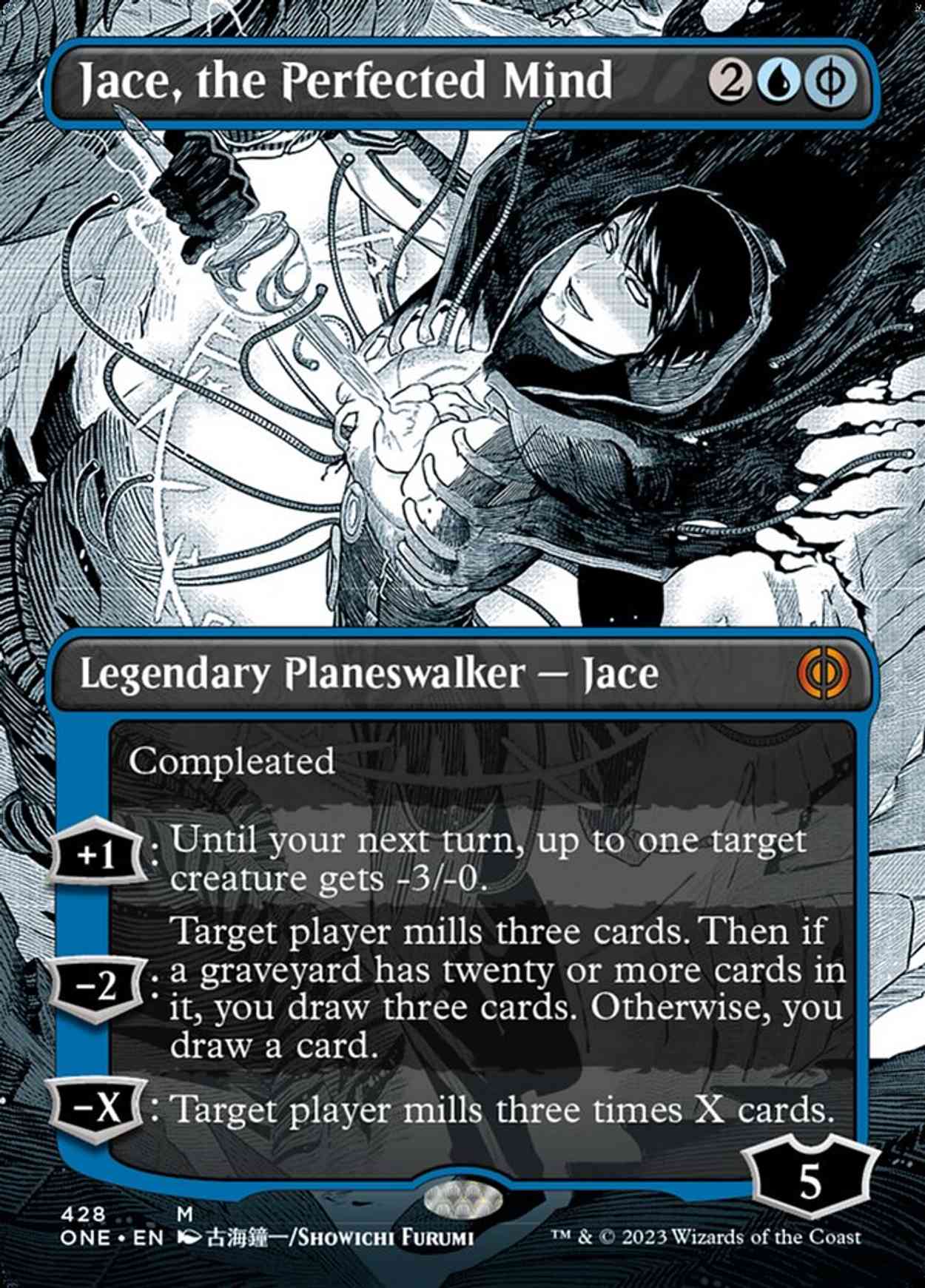 Jace, the Perfected Mind (Borderless) (Step-and-Compleat Foil) magic card front