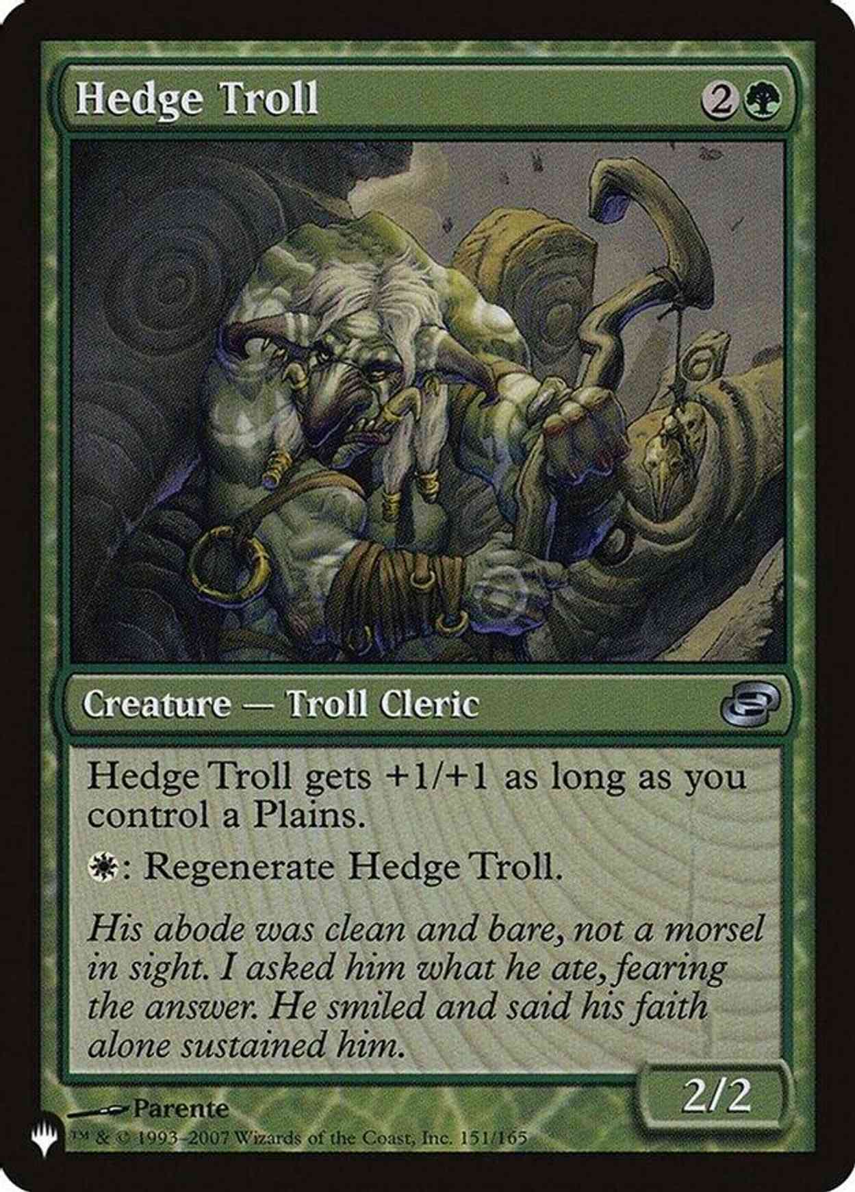 Hedge Troll magic card front