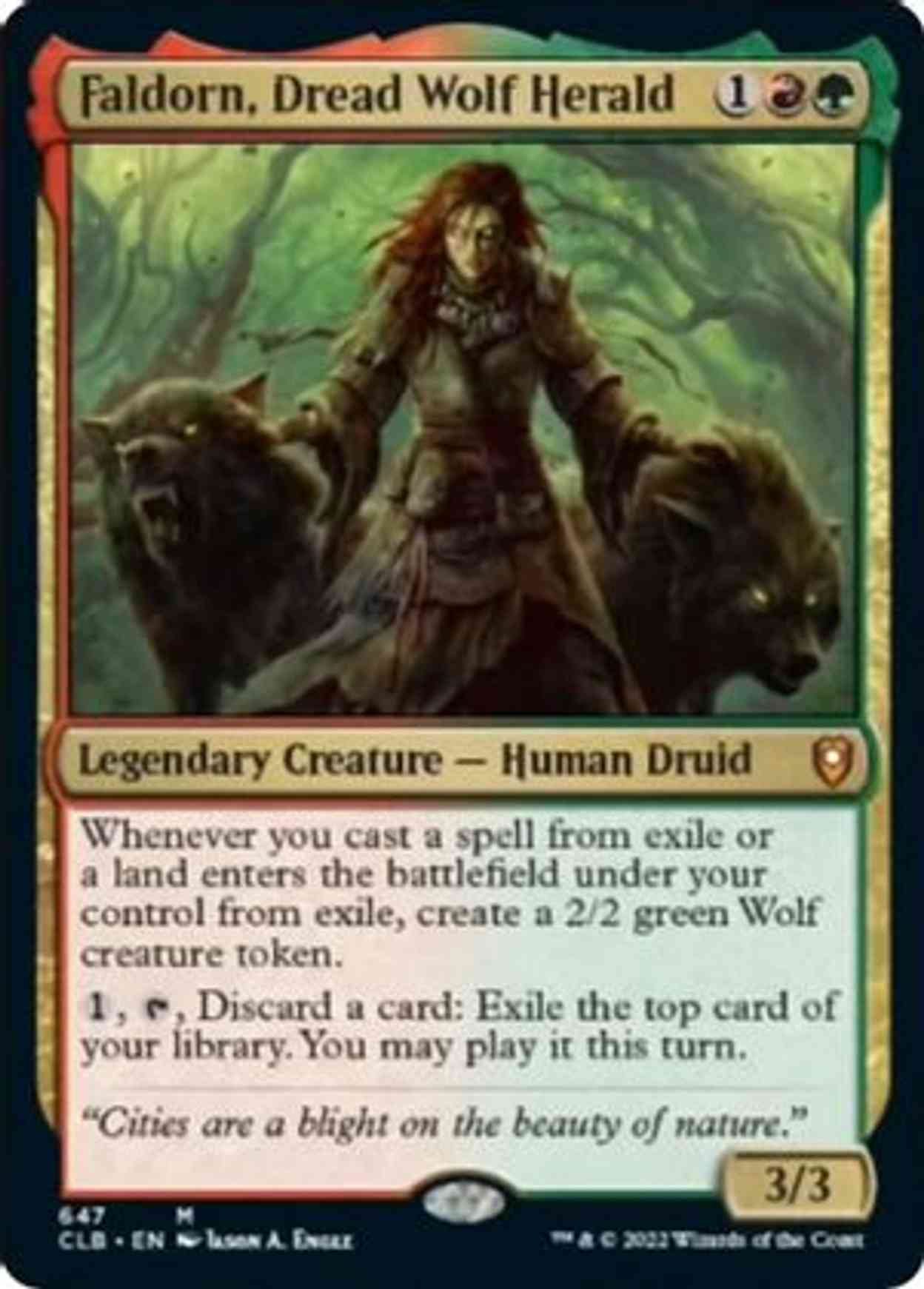 Faldorn, Dread Wolf Herald (Display Commander) - Thick Stock magic card front