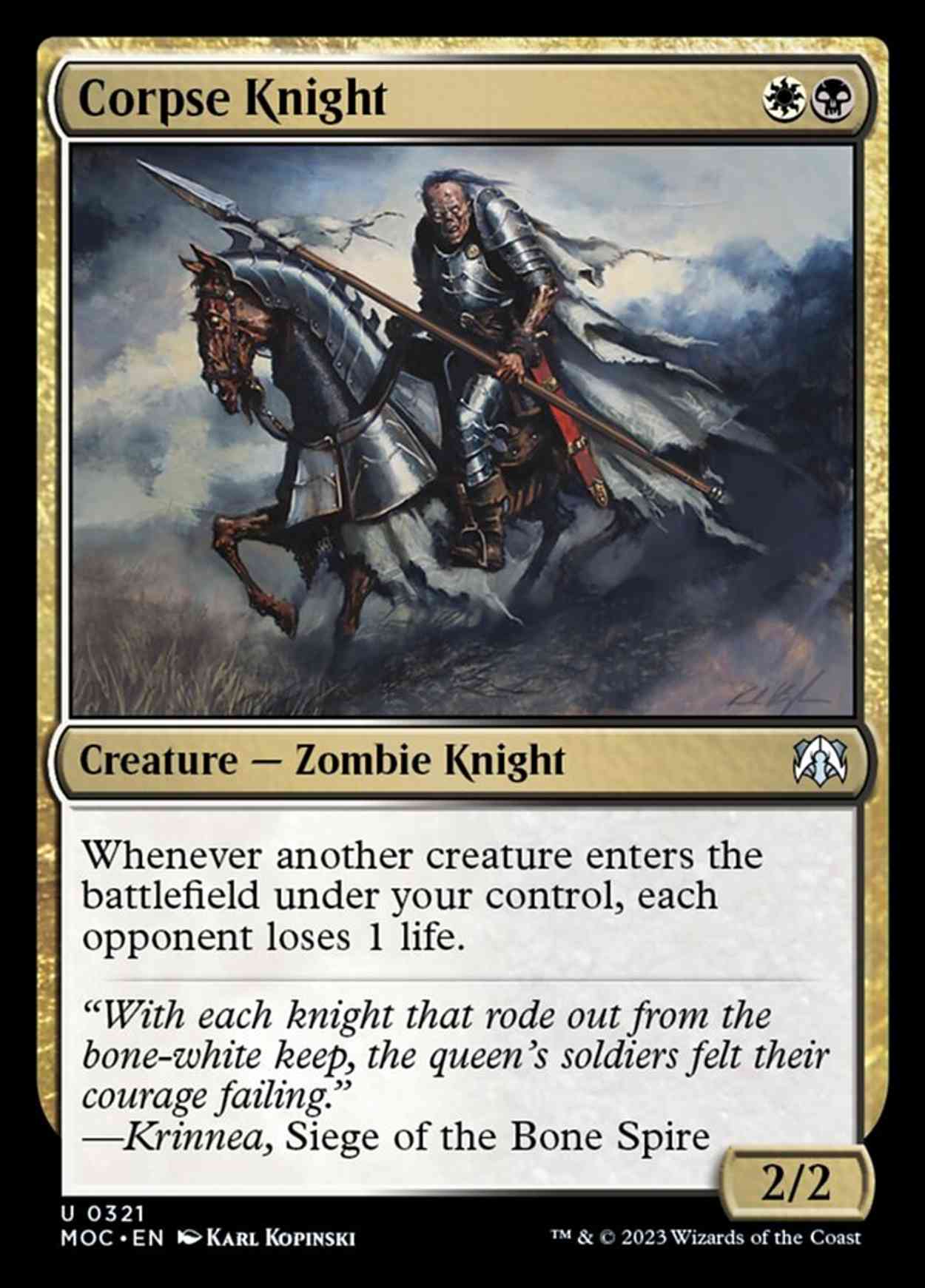 Corpse Knight magic card front