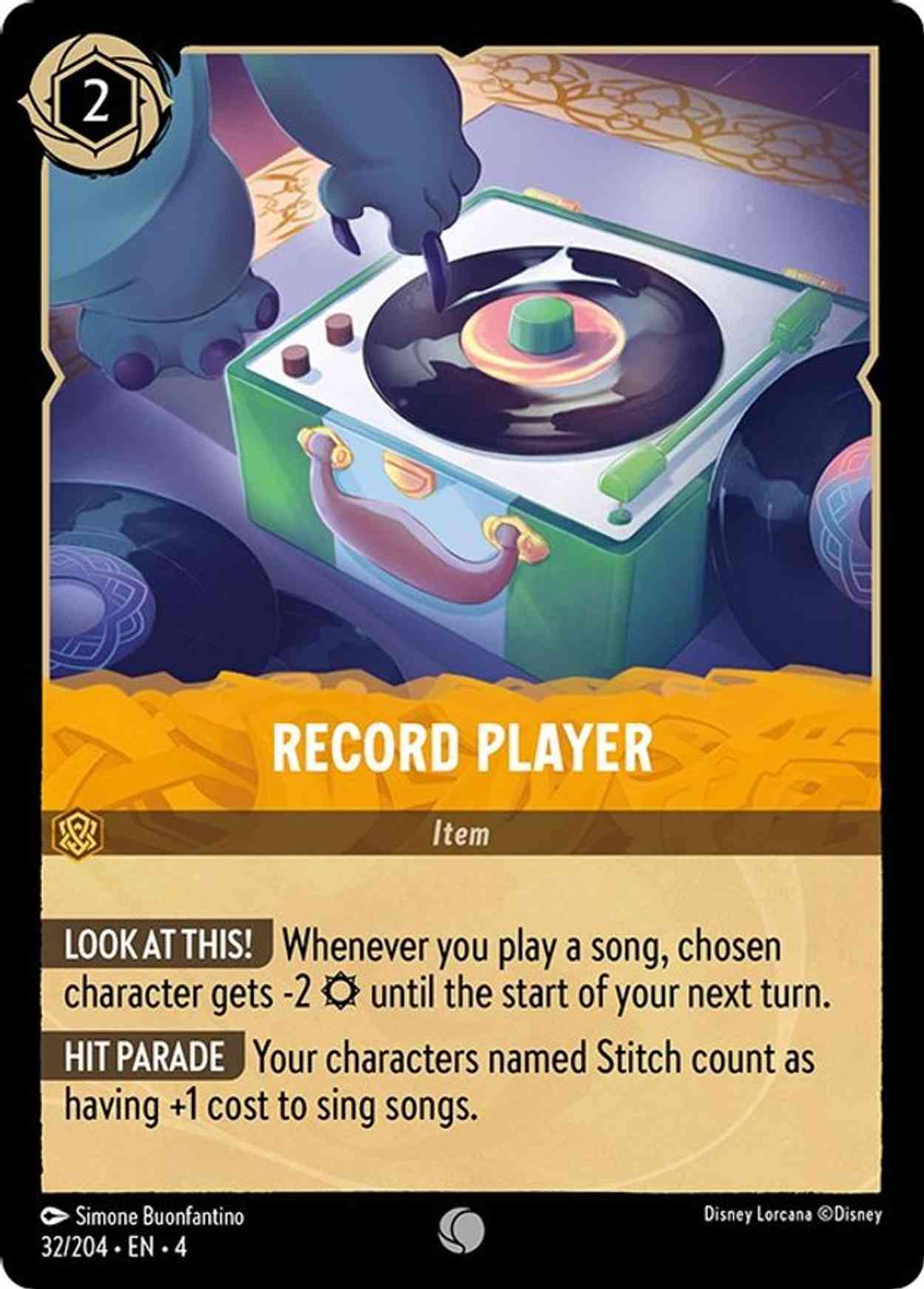 Record Player magic card front