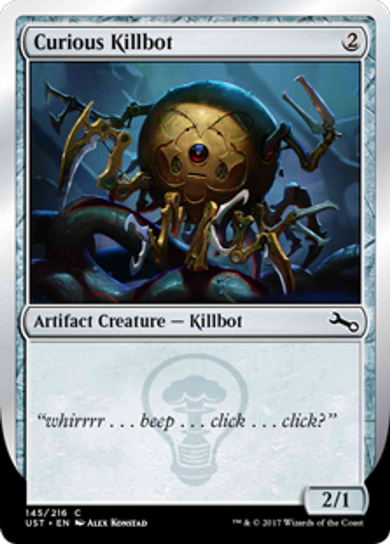 Curious Killbot magic card front
