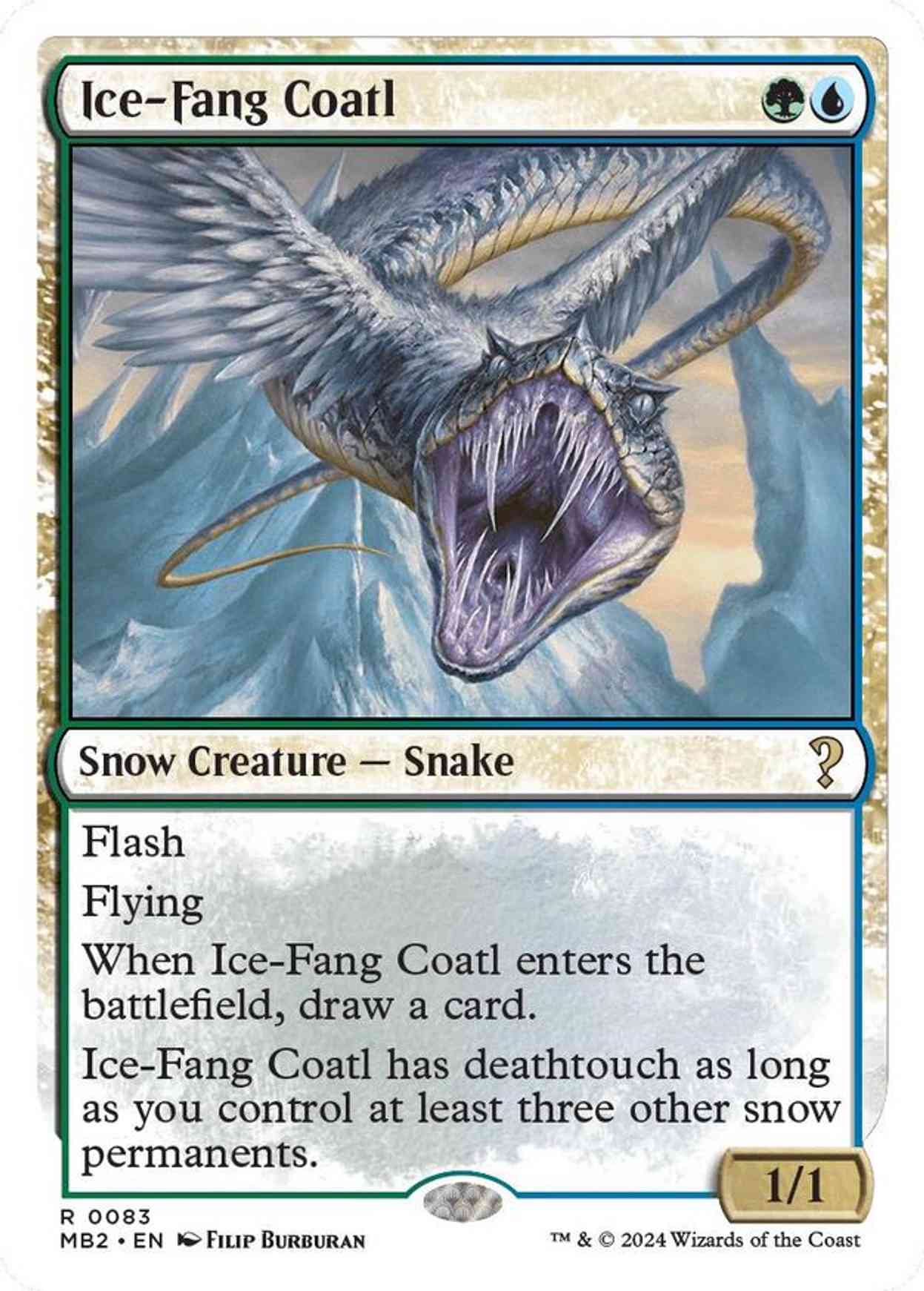 Ice-Fang Coatl (White Border) magic card front