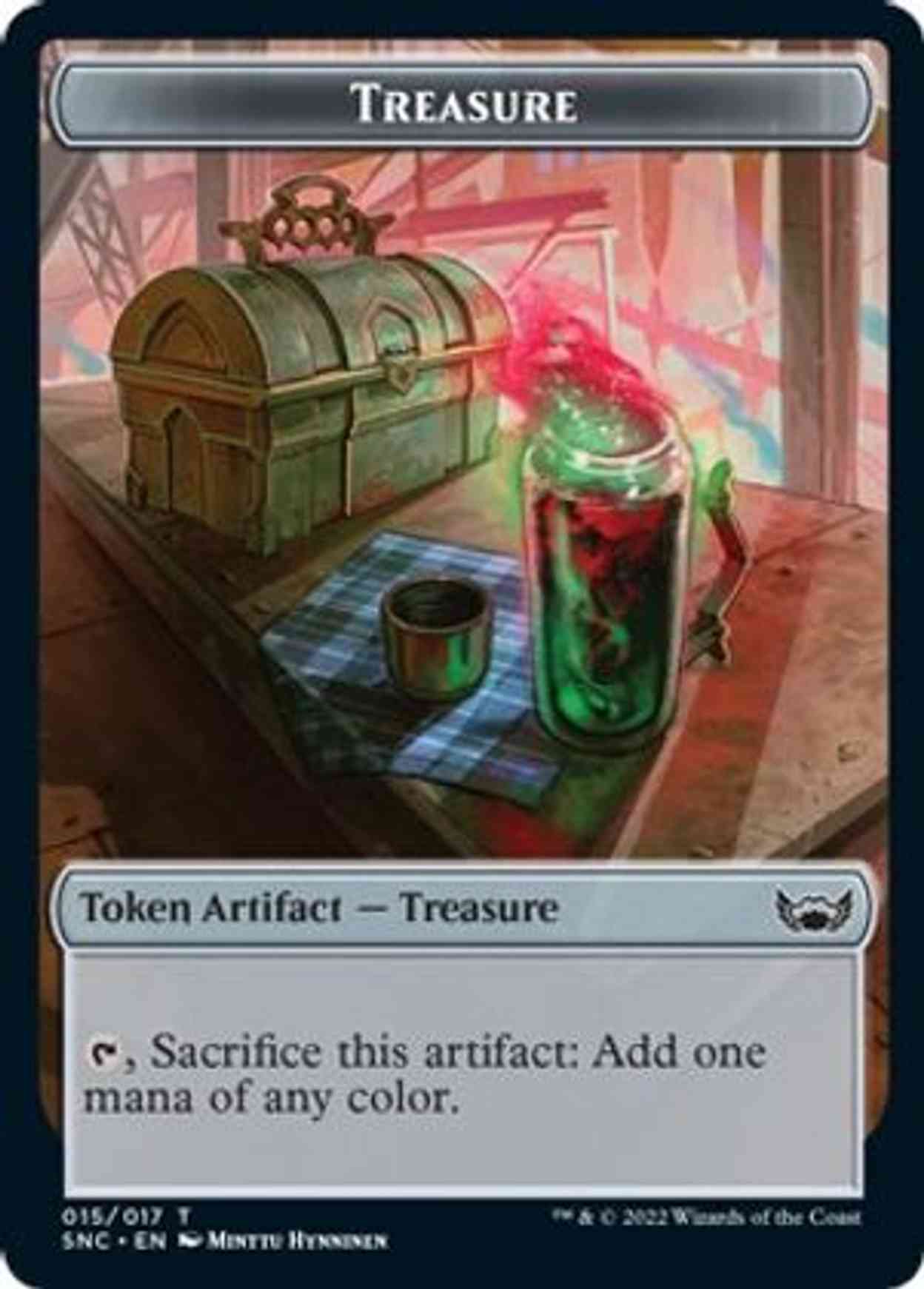 Treasure (015) // Rhino Warrior Double-sided Token magic card front