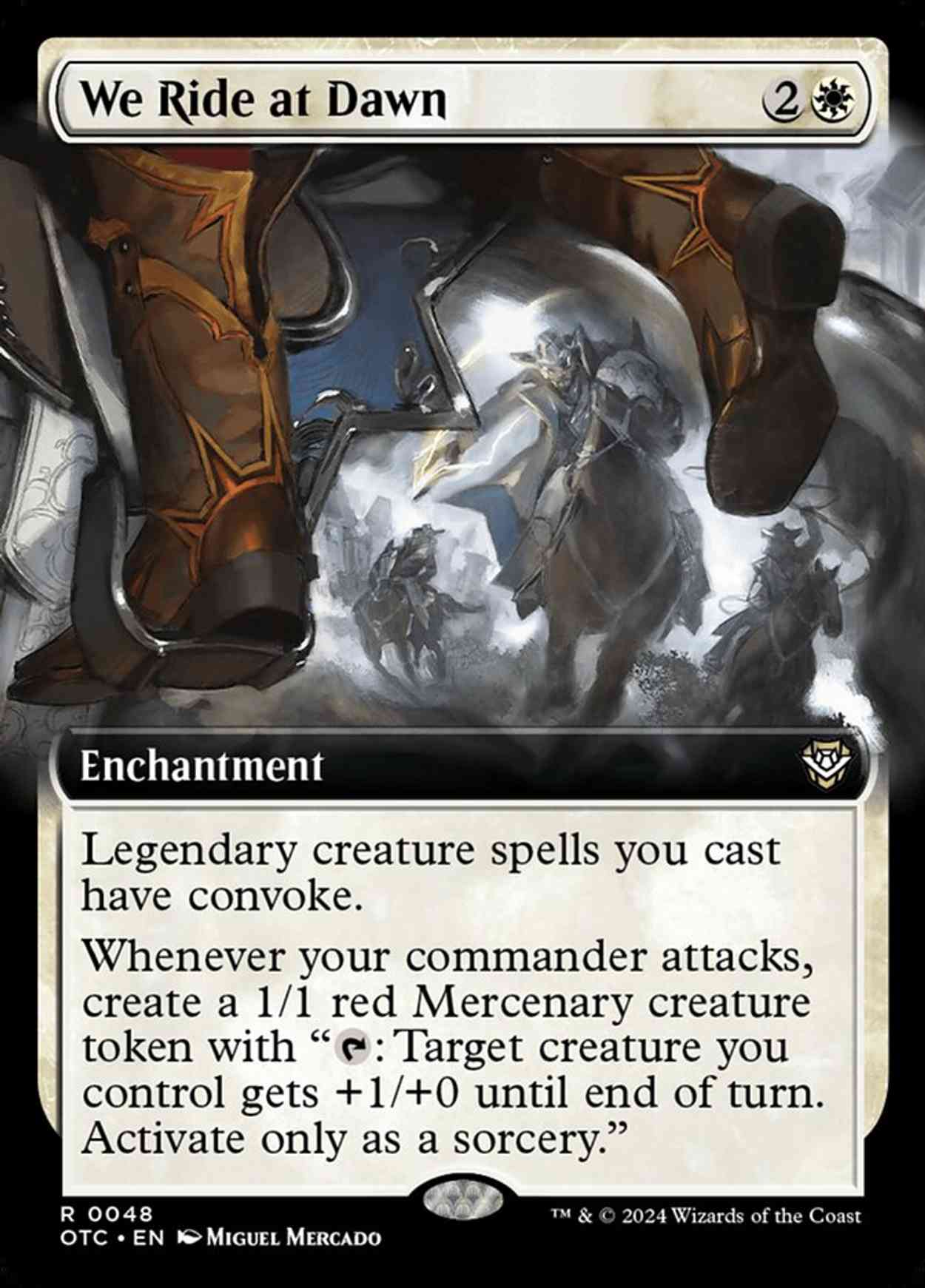 We Ride at Dawn (Extended Art) magic card front