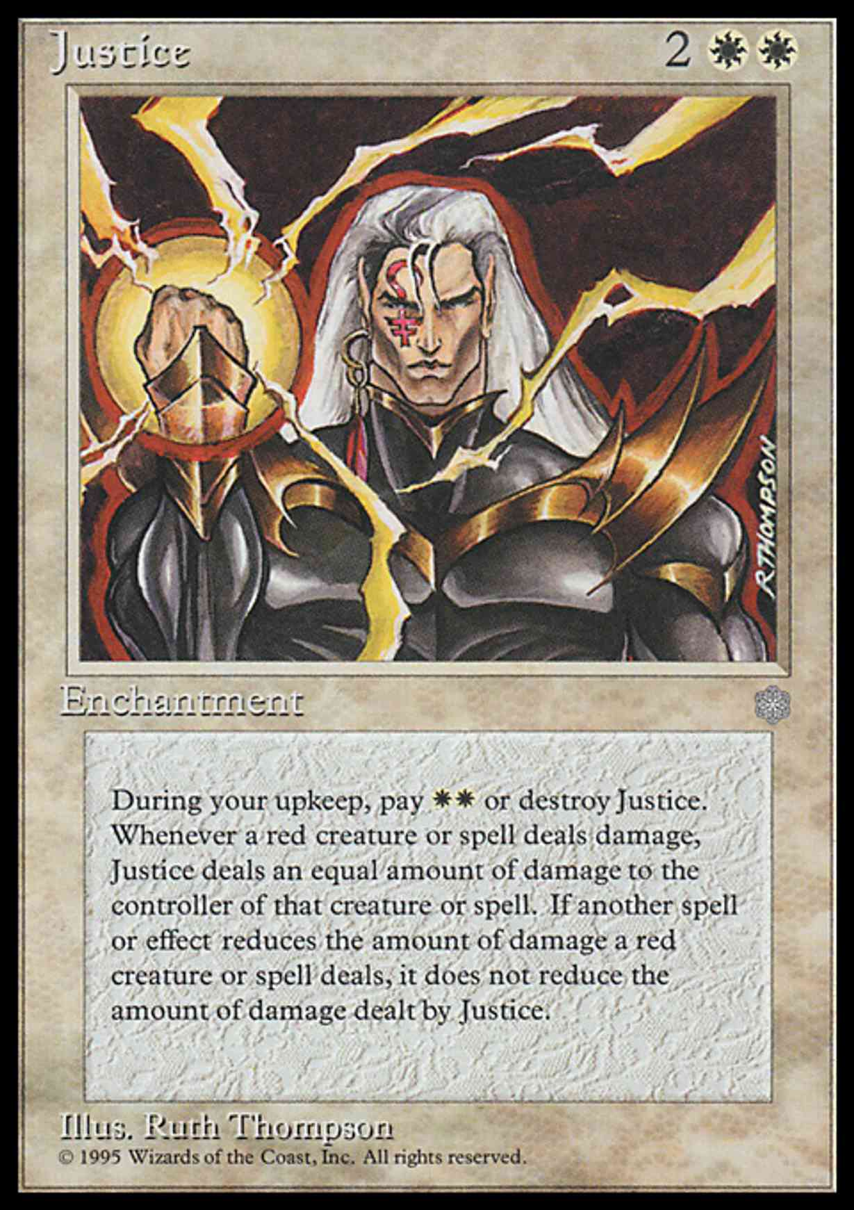 Justice magic card front
