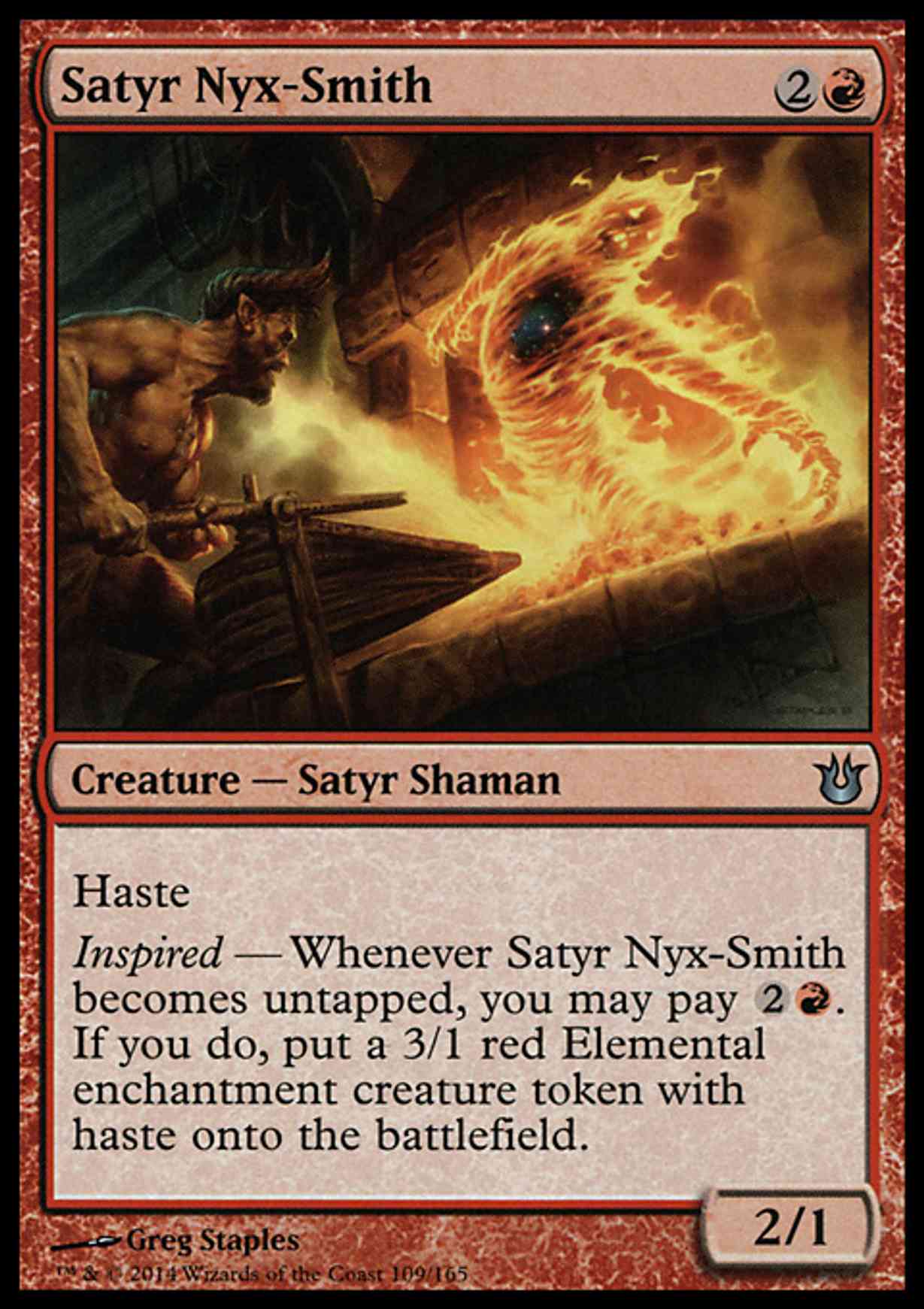 Satyr Nyx-Smith magic card front