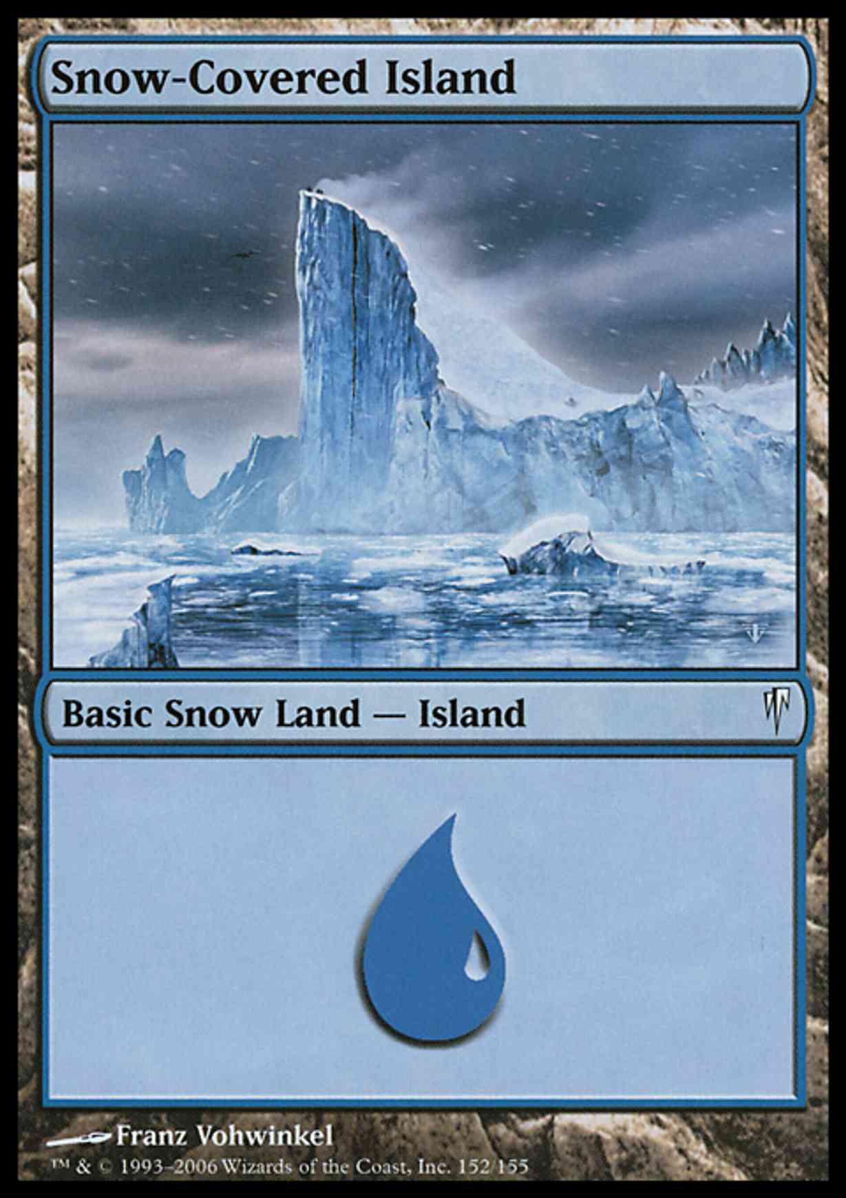 Snow-Covered Island magic card front