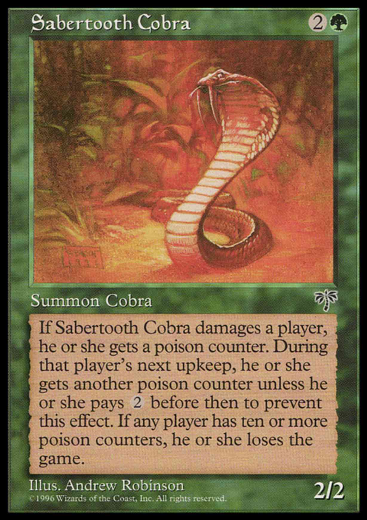 Sabertooth Cobra magic card front