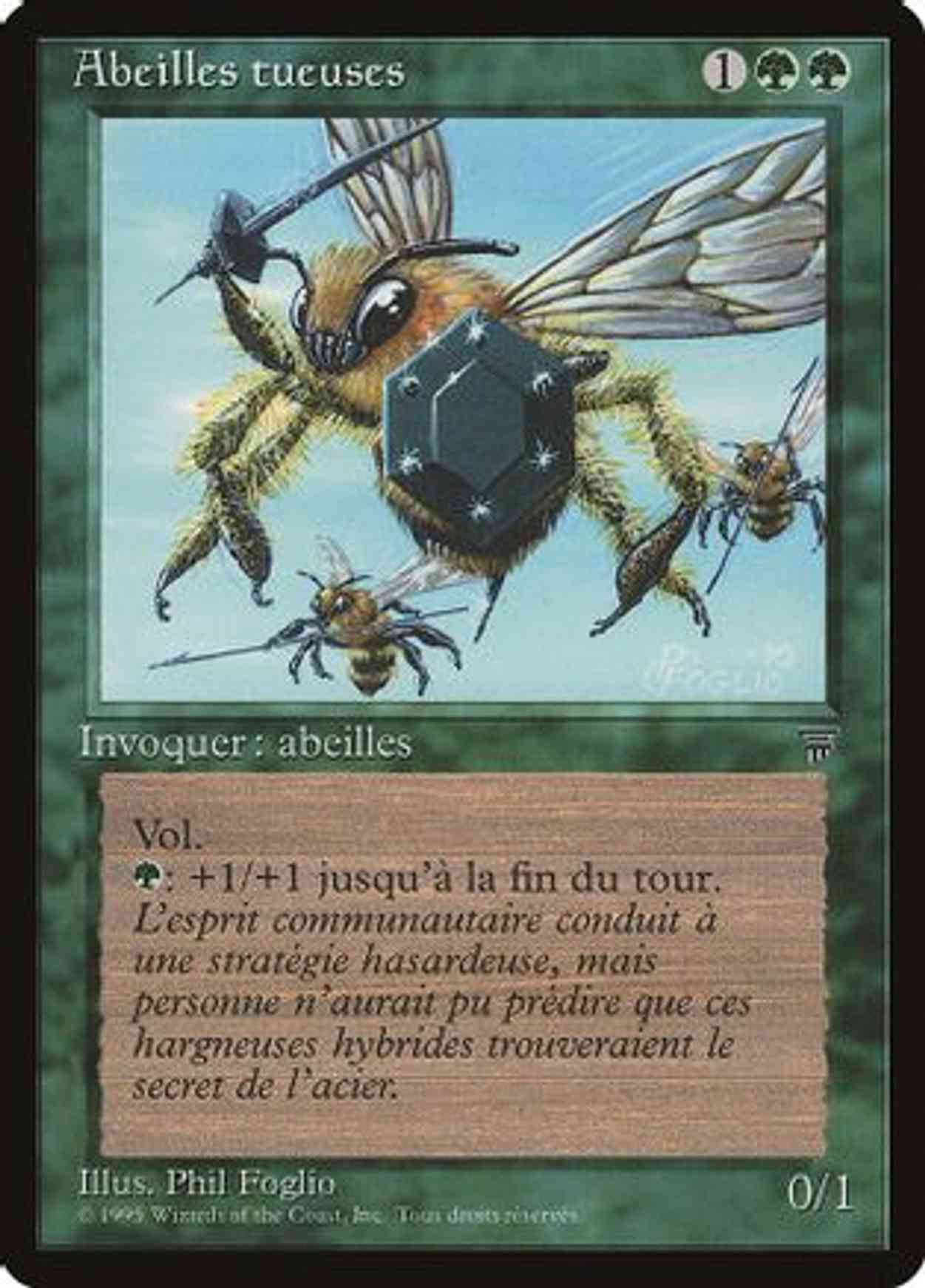 Killer Bees (French) - "Abeilles tueuses" magic card front