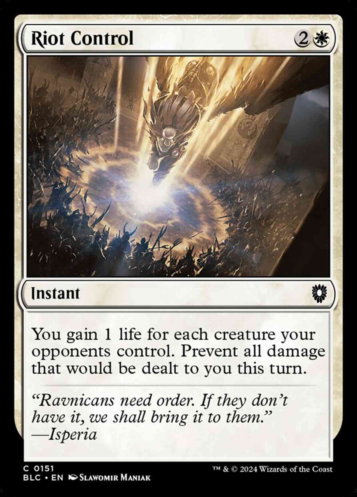 Riot Control magic card front