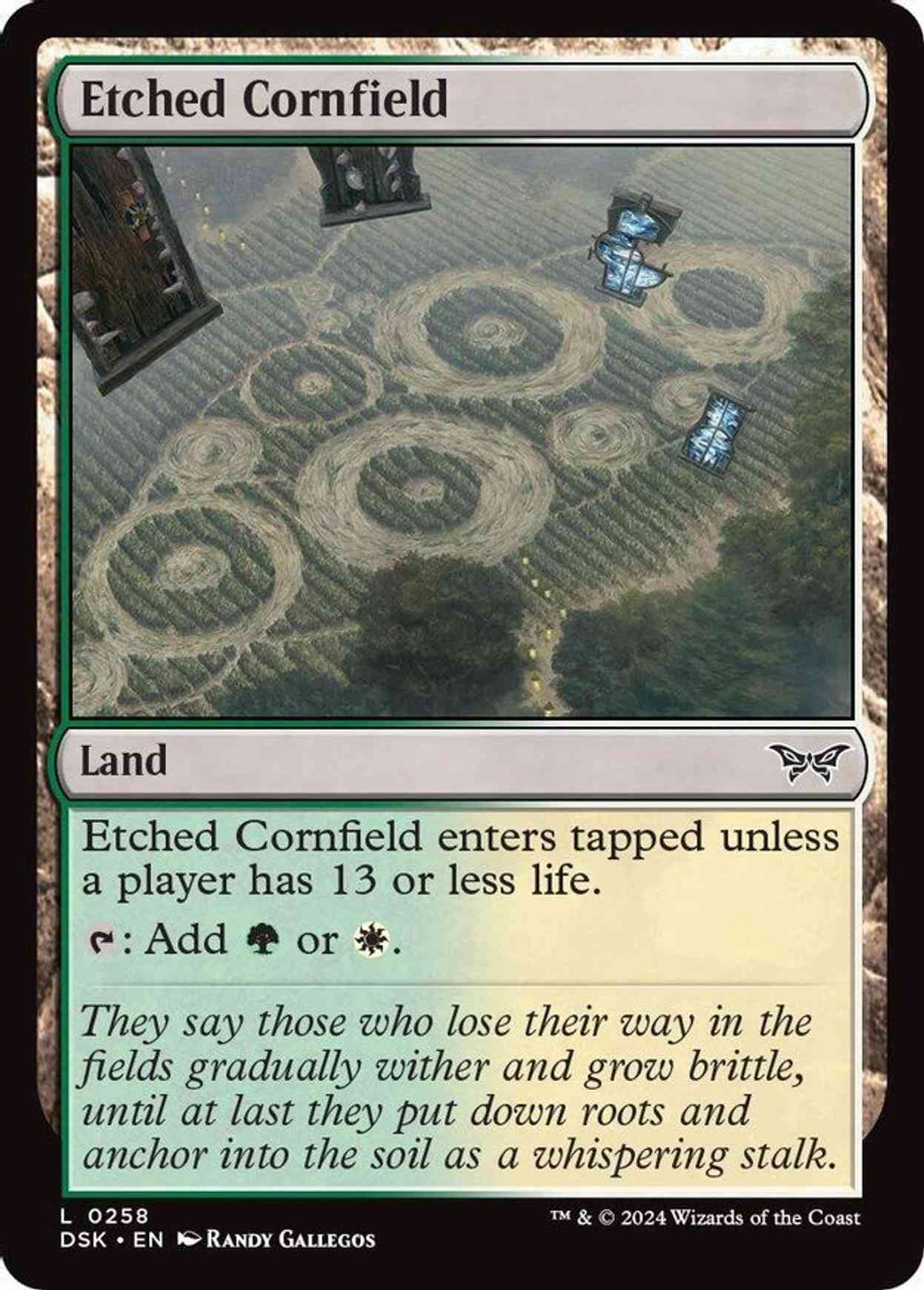 Etched Cornfield magic card front