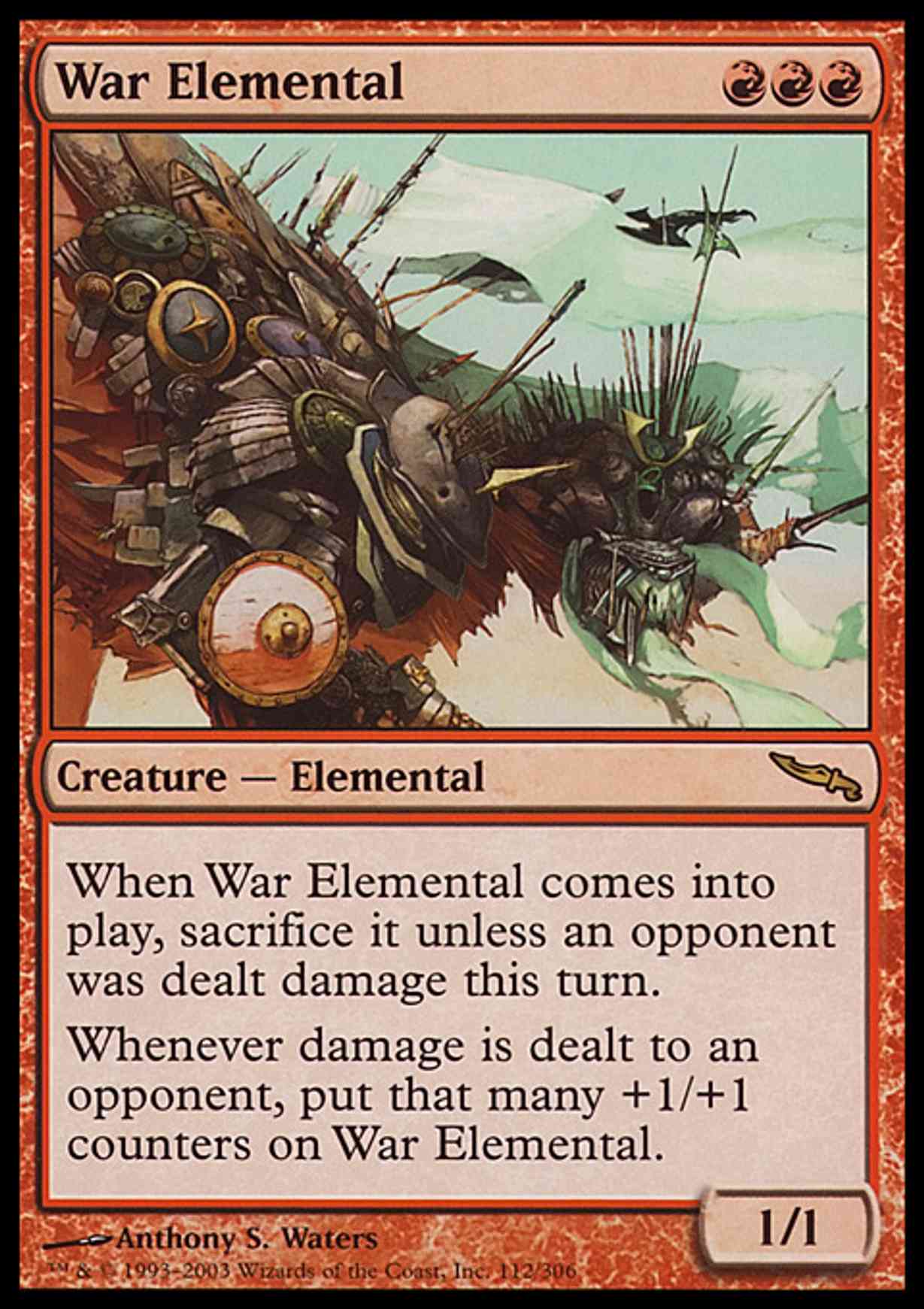 War Elemental magic card front