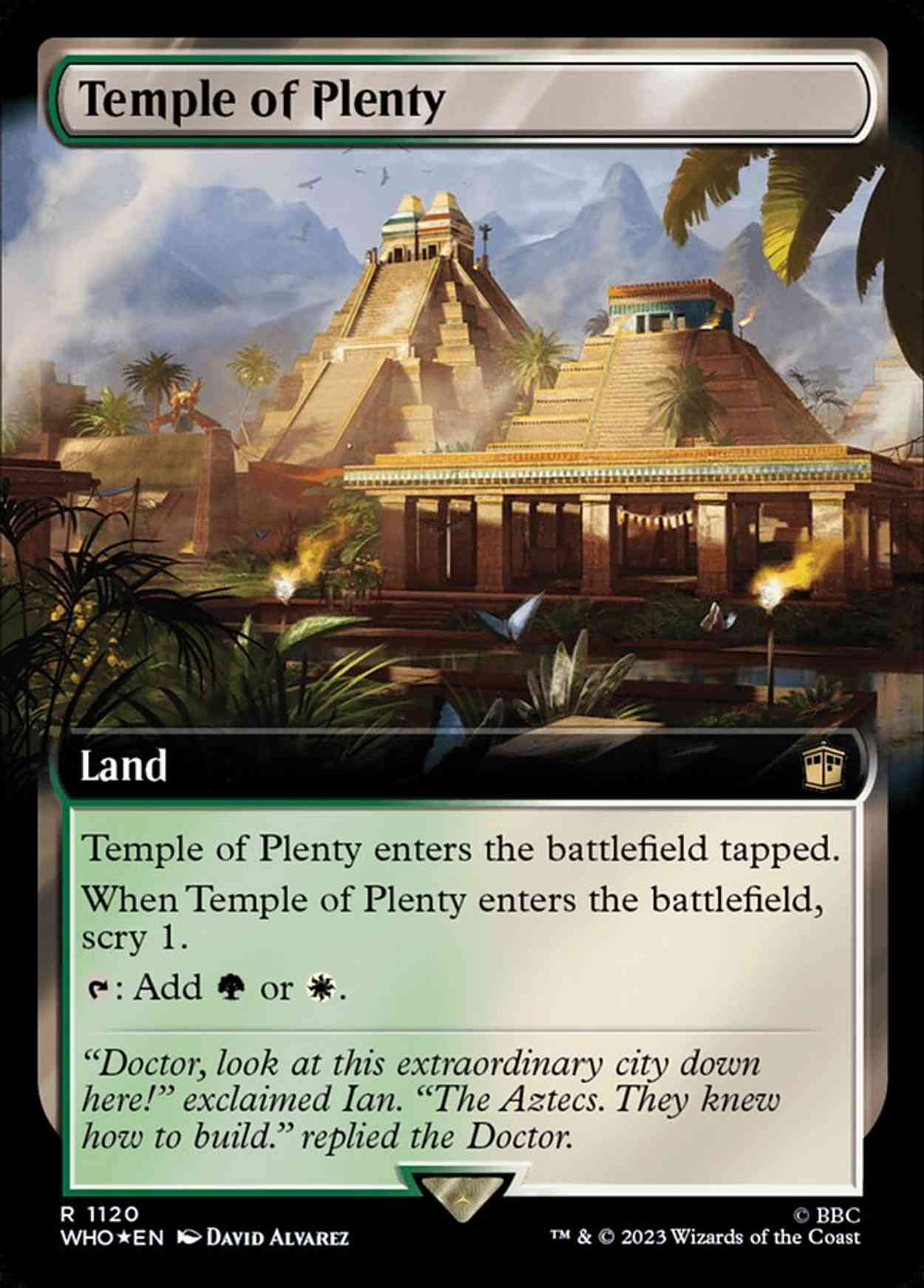 Temple of Plenty (Extended Art) (Surge Foil) magic card front