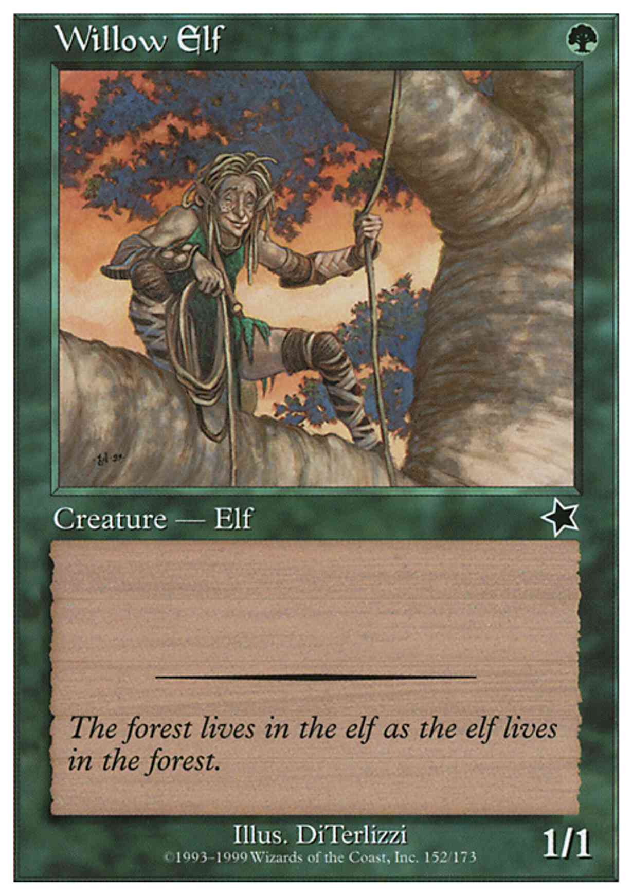 Willow Elf magic card front